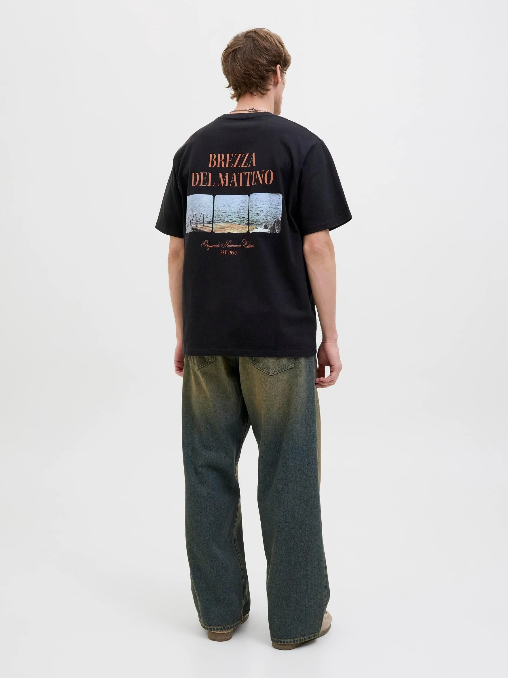 JACK & JONES Jorhydra Photo Tee Ss Crew Neck męska koszulka, czarny, L