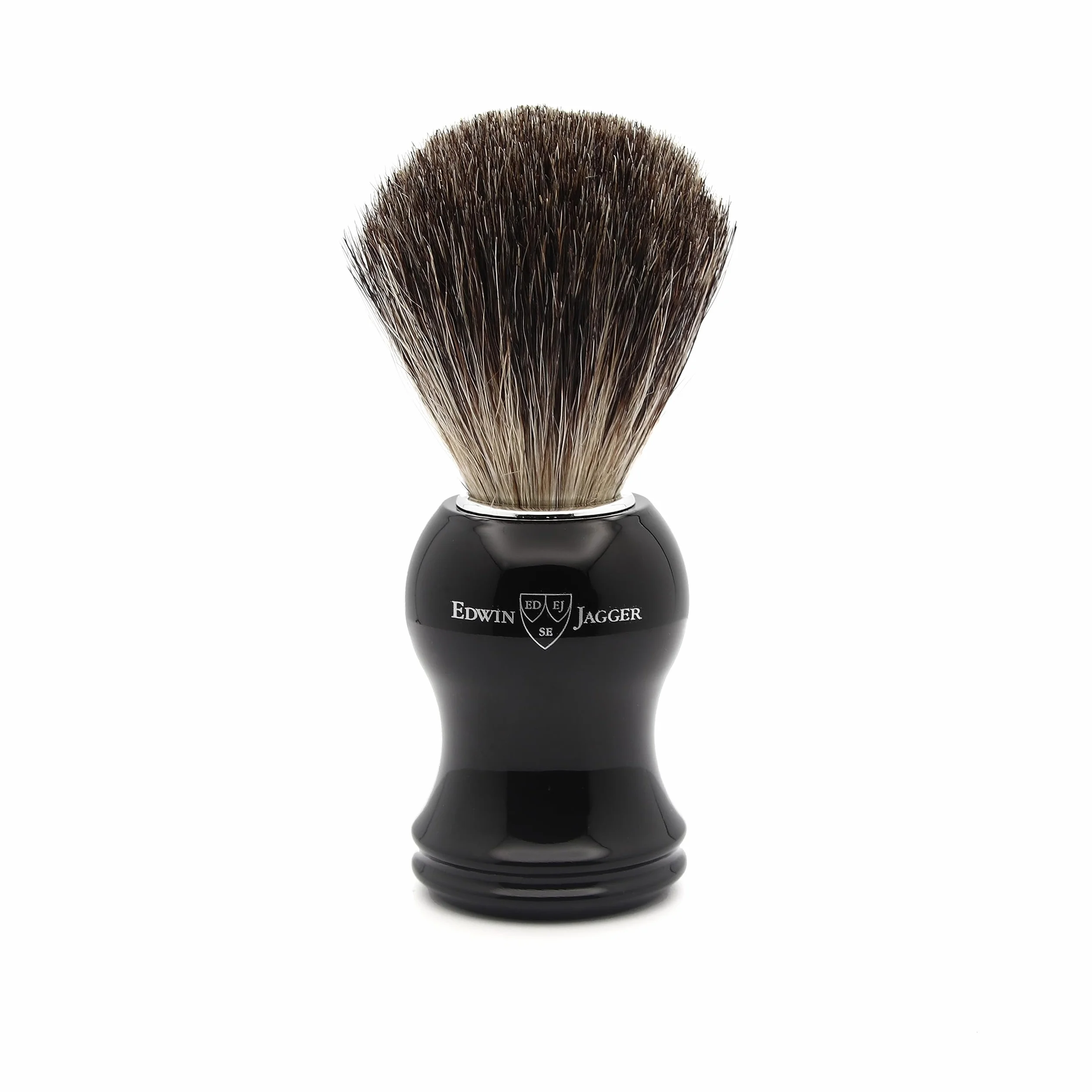 Edwin Jagger Czarna szczotka do golenia Pure Borsuk (średnia)