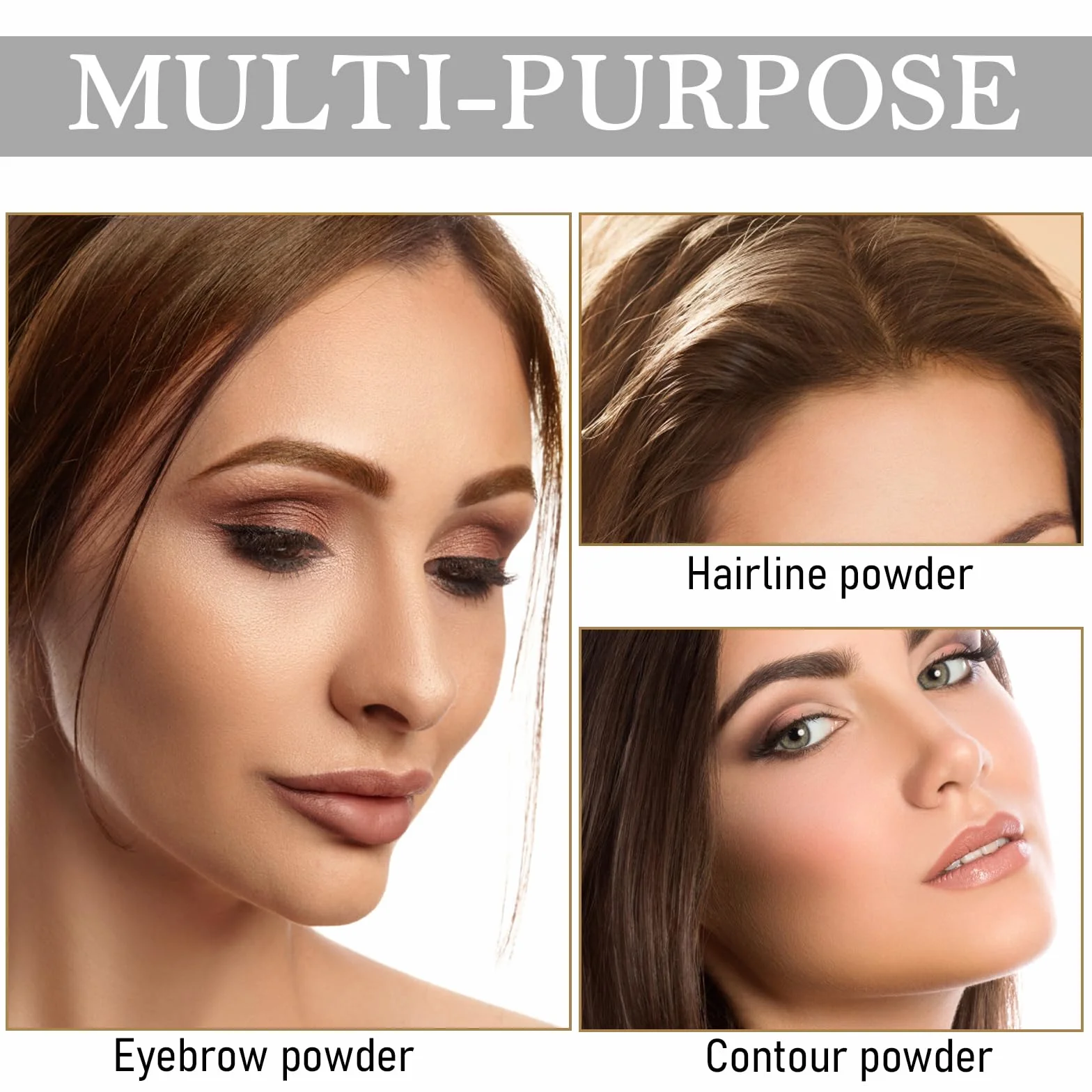 Boobeen Hairline Powder Hair Root Touch-Up Quick Cover Thin Hair, cień do włosów błyskawicznie maskujący wypadanie włosów, odpowiedni do siwych włosów