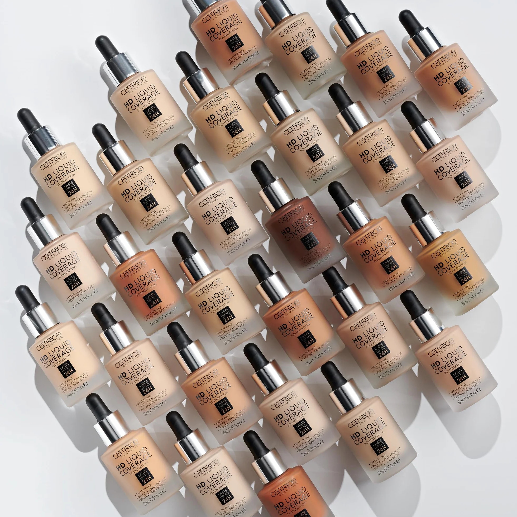 Catrice Podkład HD Liquid Coverage, długotrwały, matujący, matowy (30ml)