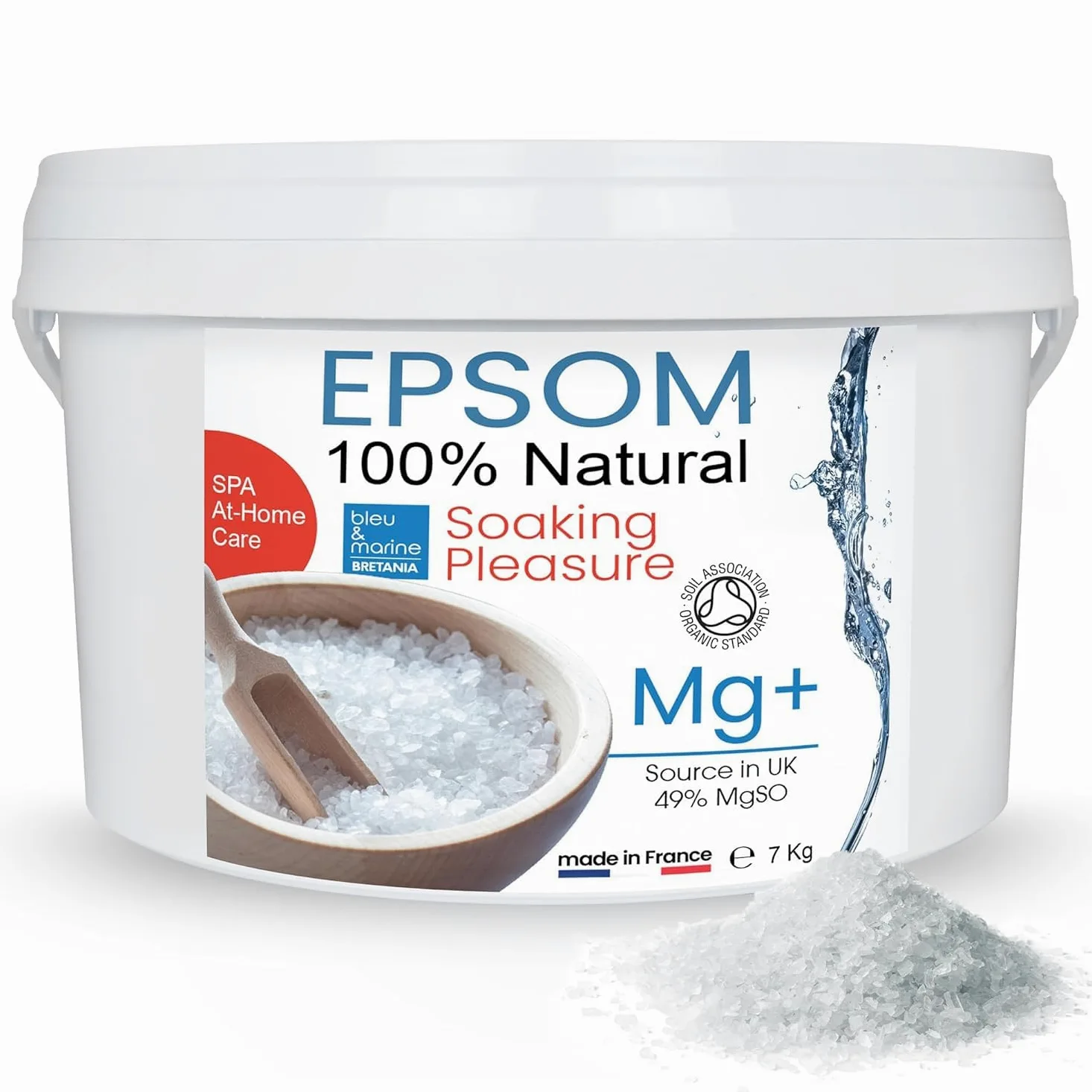 Epsom Salt, sól do kąpieli, uzupełnij skórę naturalnym magnezem, peelingiem do ciała, Detox i regeneracją witalności, 7000 g