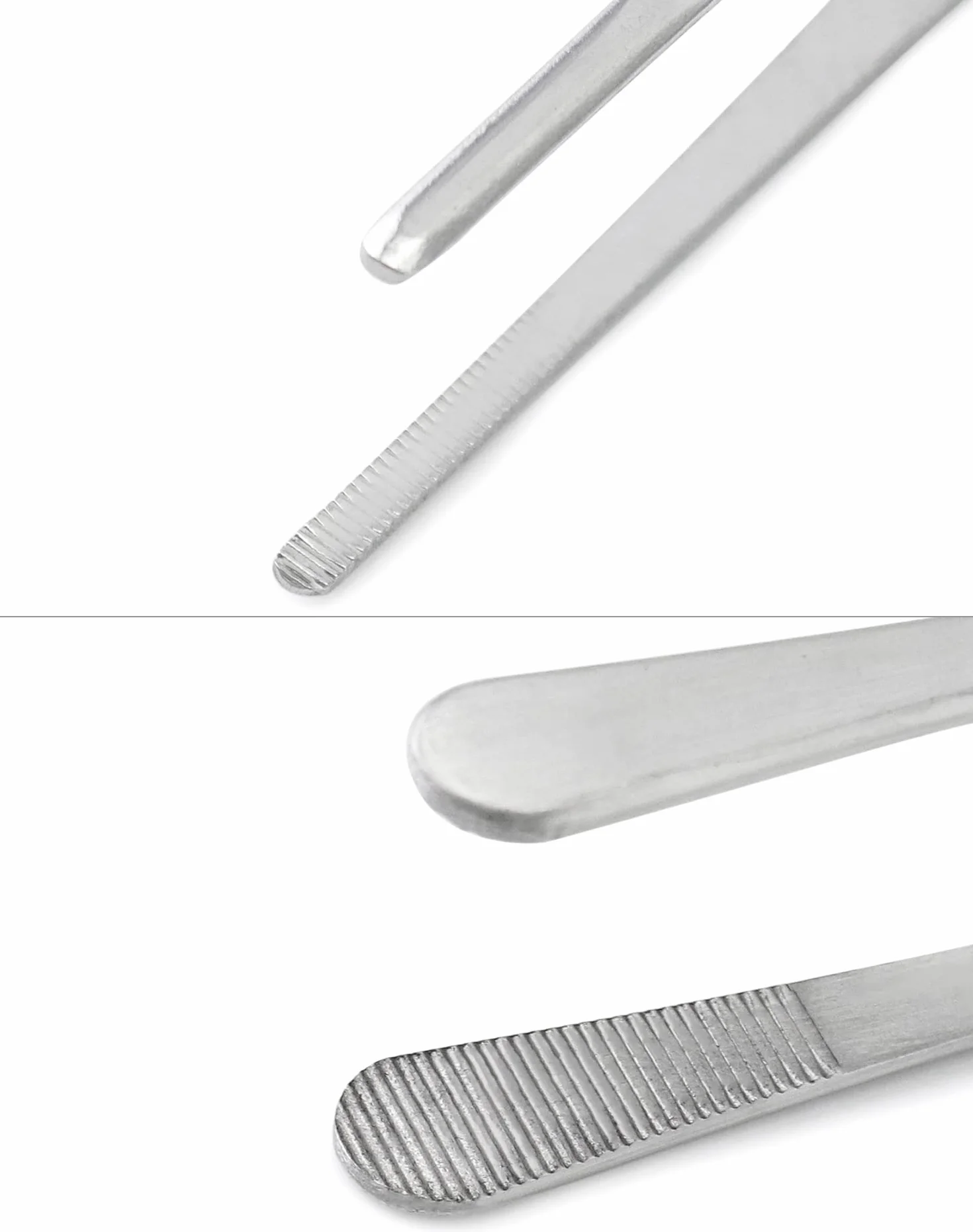 QWORK® 2 sztuki długich pęsety ze stali nierdzewnej, okrągłe i spiczaste, pęseta do grilla, pęseta do gotowania, 30 cm