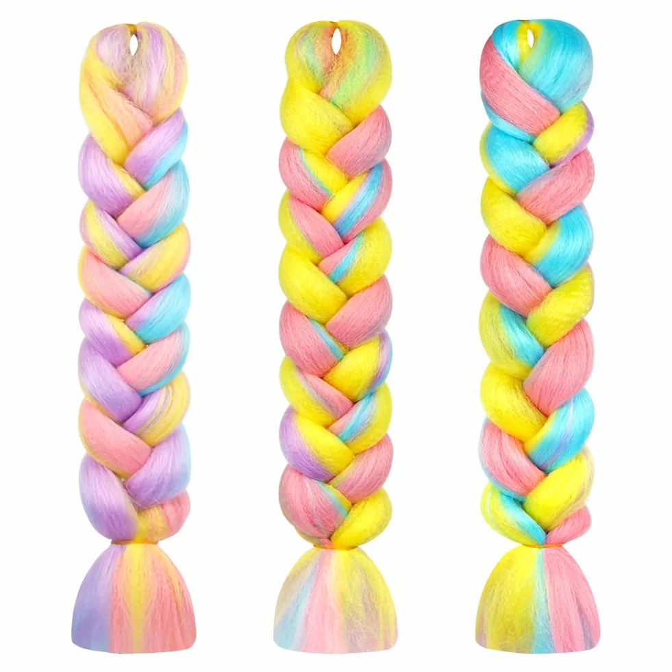 AUYAO Warkocz przedłużenie włosów, 3 szt. Jumbo Braids Meches, przedłużenie włosów z włókna syntetycznego, do szydełka, skręcania