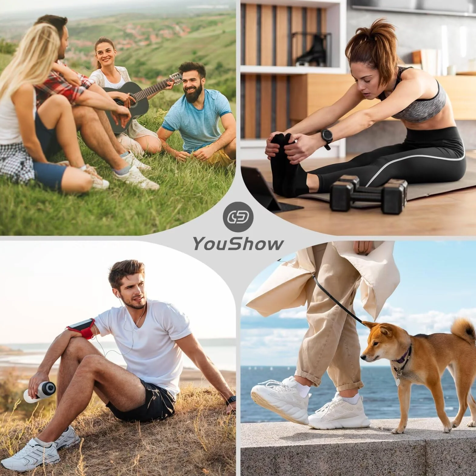 YouShow 10 par skarpet do sneakersów dla mężczyzn i kobiet, oddychające bawełniane skarpety, krótkie skarpety sportowe do biegania
