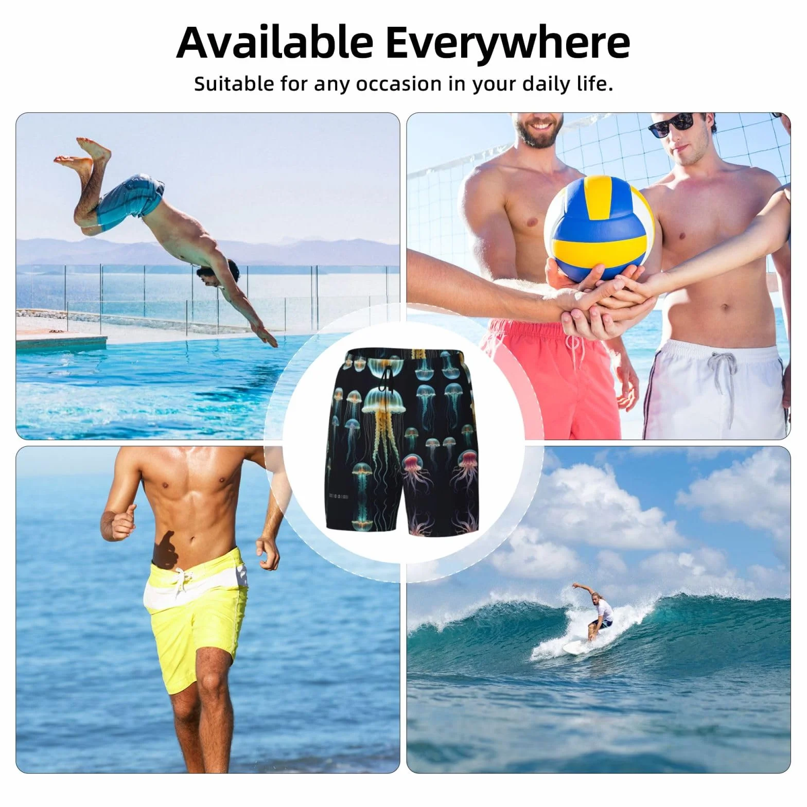 Meduza ocean nadruk męskie hawajskie szorty szybkoschnące kąpielówki surfing plaża wakacje letnia aktywność