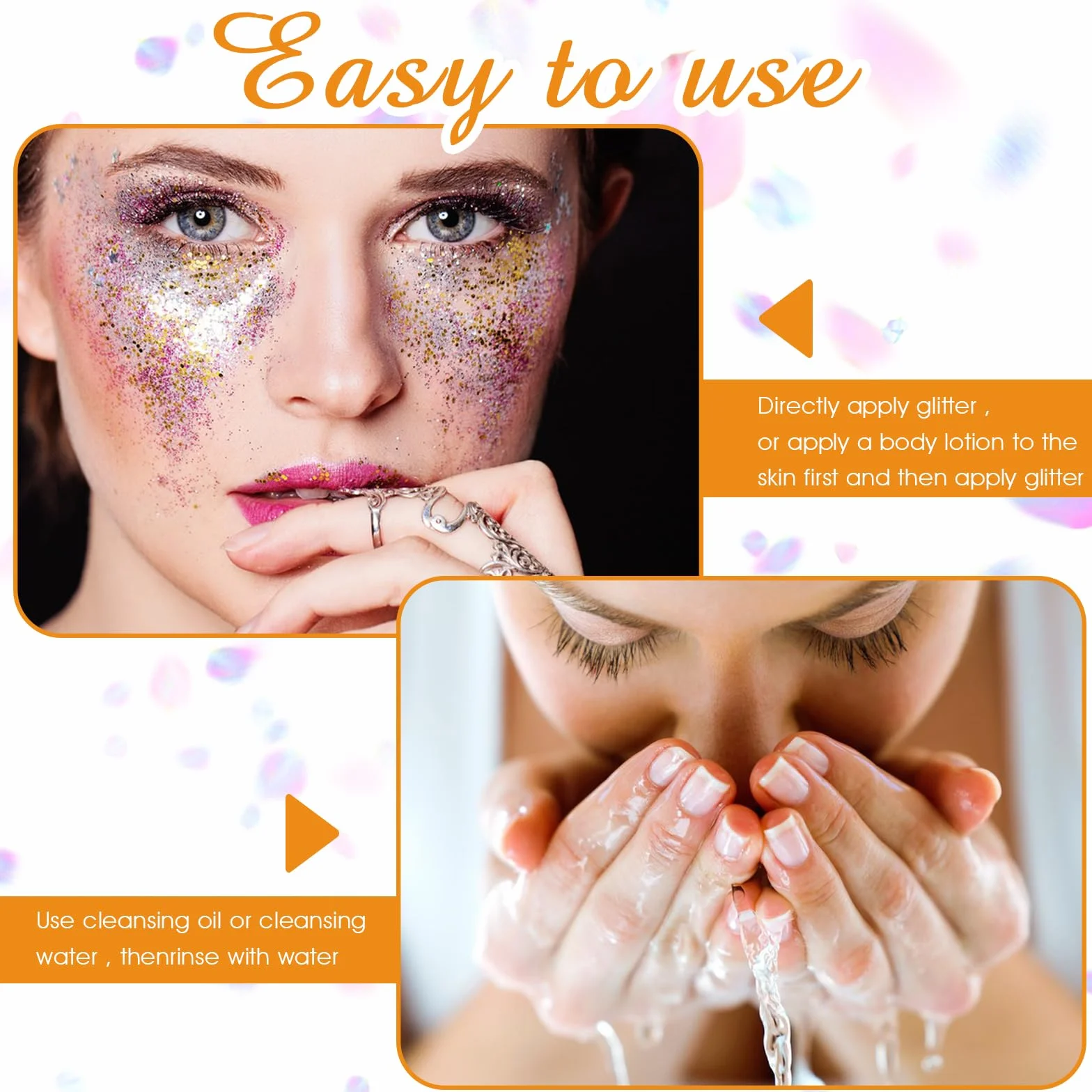 simarro Fluorescencyjne cekiny brokatowe, 12 kolorów, hex Face Body Glitter zestaw do paznokci, włosów, ciała, brokatu, na Halloween, do makijażu, oczu, ust, ciała, rękodzieła, 554117_1_MXD1TRBYQ