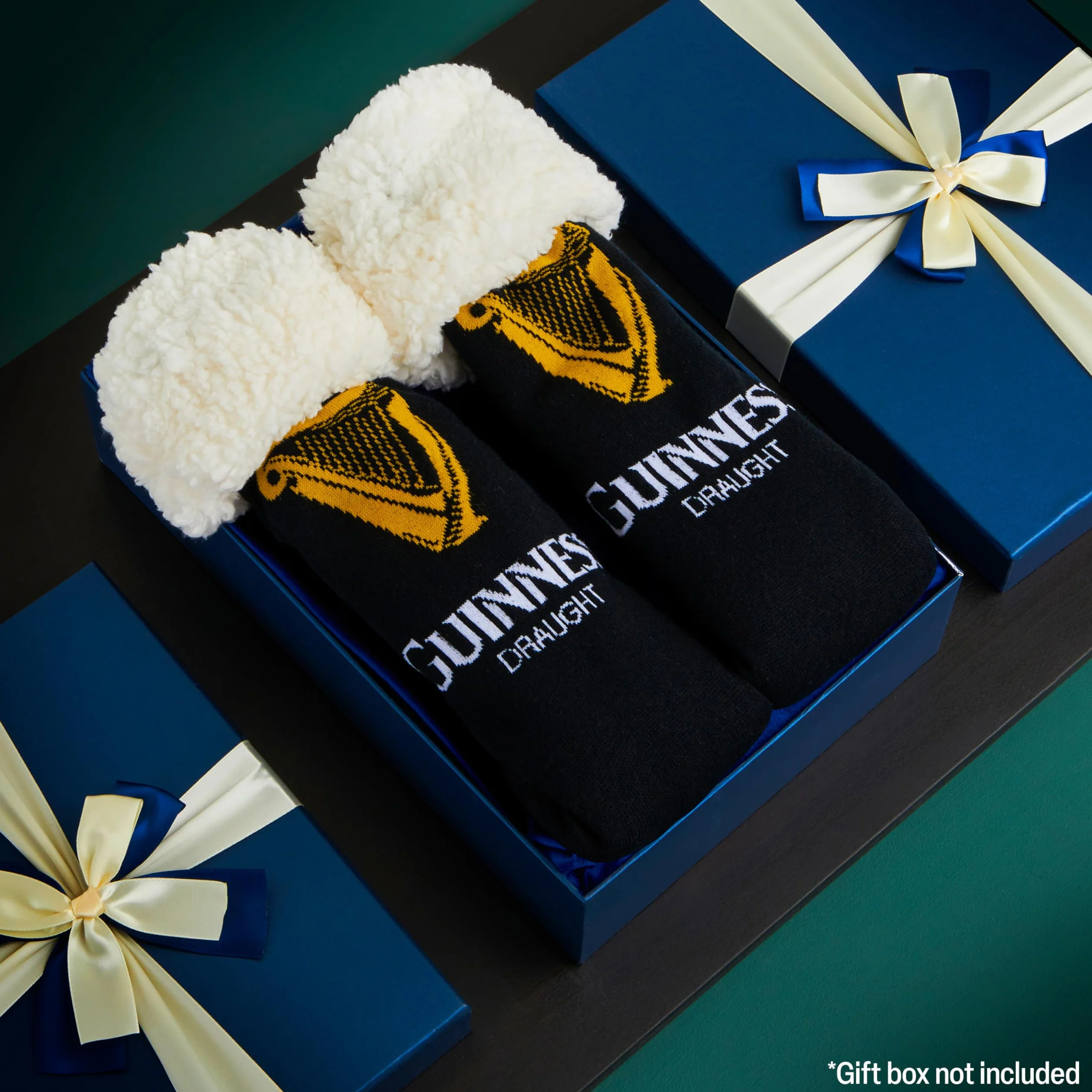 Guinness Prezenty dla mężczyzn Skarpety-kapcie, ciepłe, puszyste antypoślizgowe skarpety do łóżka, prezenty dla chłopaka, męża, irlandzkie prezenty