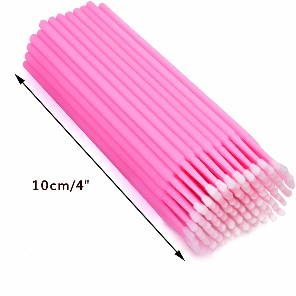 G2PLUS Mikroaplikatory - 400 szt., różowe, aplikatory do przedłużania rzęs i majsterkowania