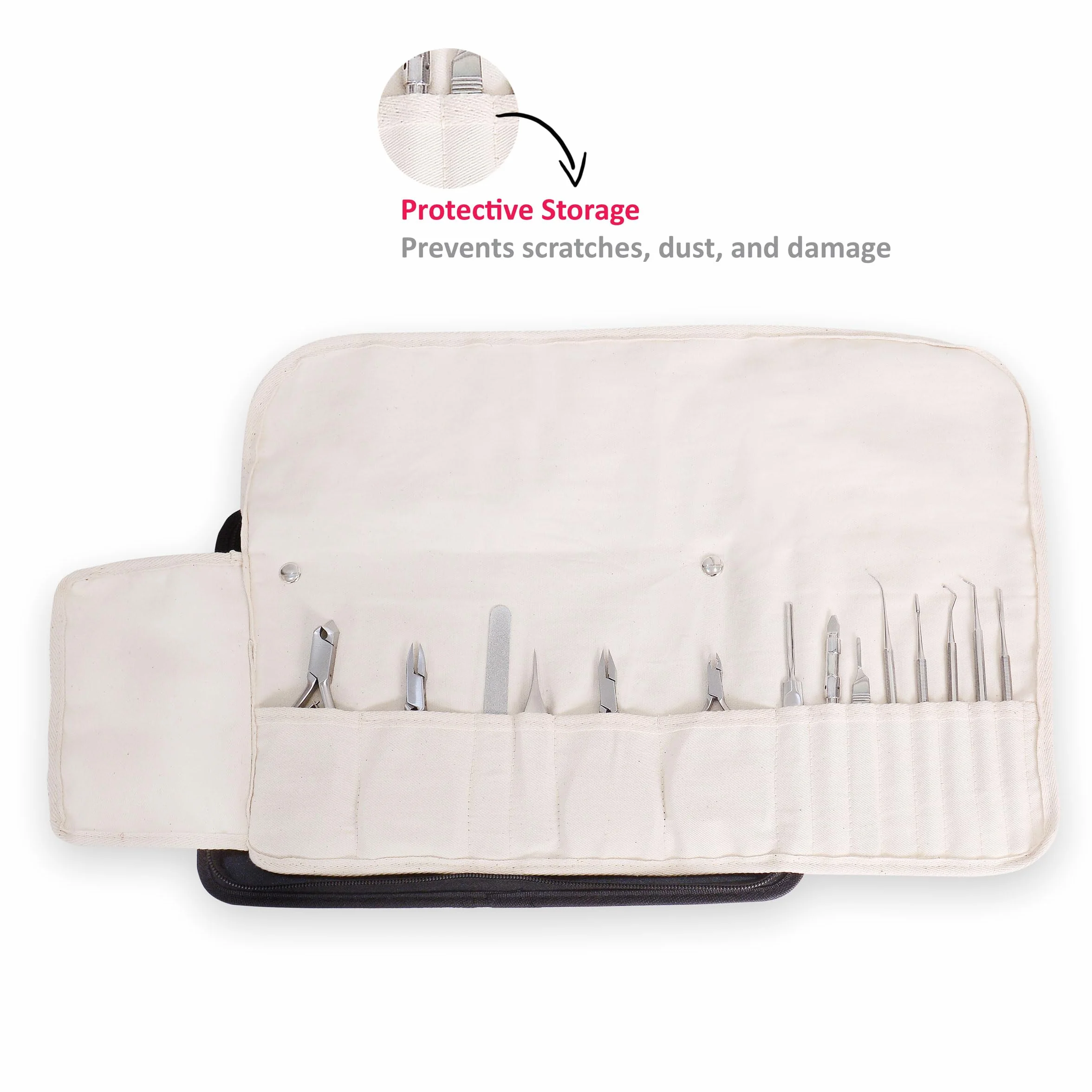 Torba do przechowywania podologii etui do pielęgnacji stóp manicure pedicure czarna 1 sztuka