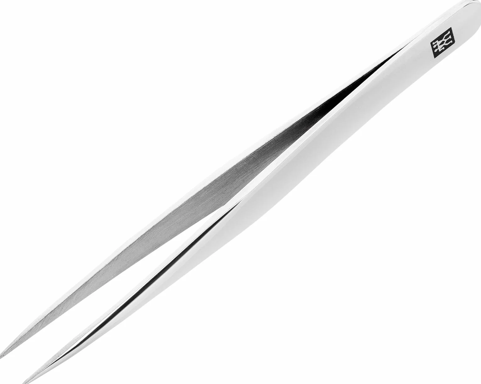 ZWILLING Pęseta spiczasta (usuwanie drzazg, wrastających lub cienkich włosków, ręcznie szlifowane, szorstkie końcówki), polerowana, srebrna, 90 mm