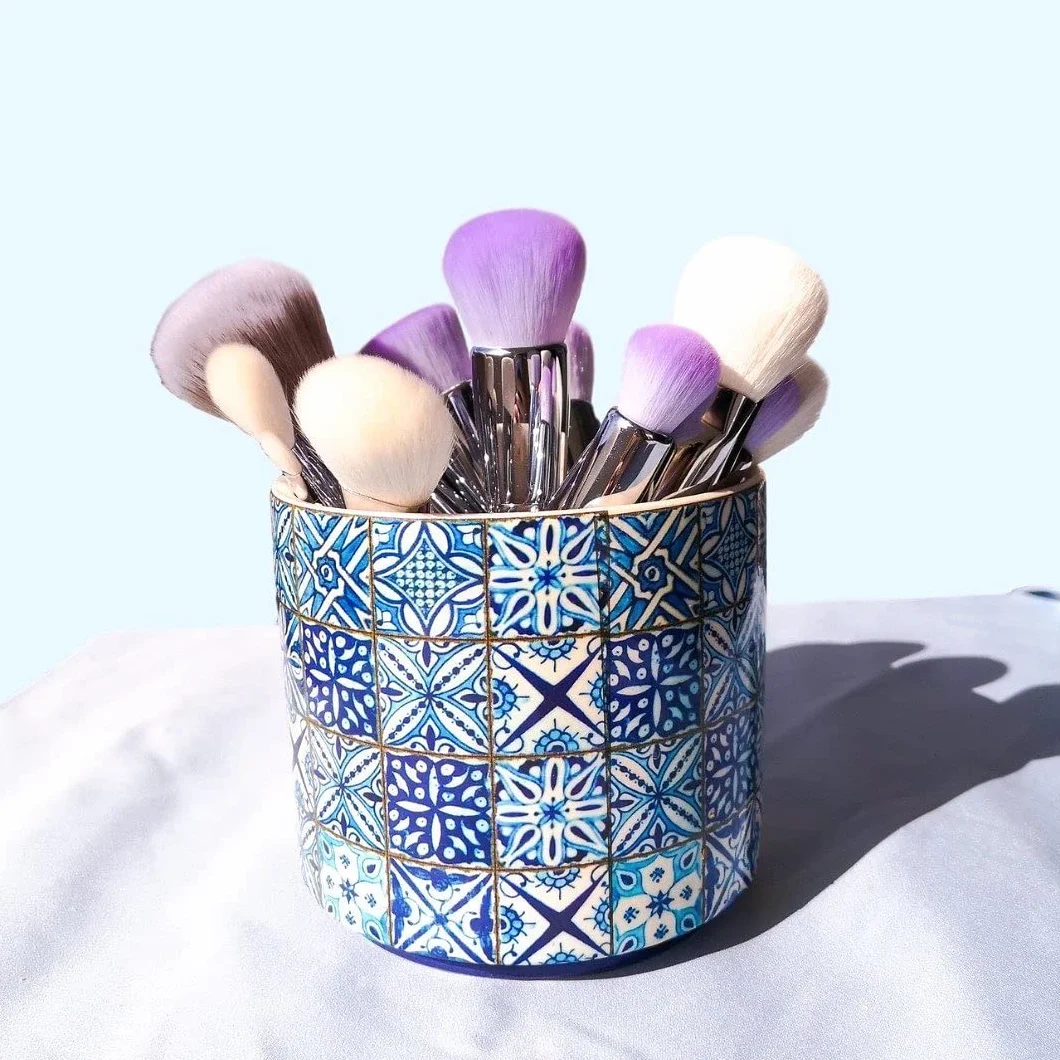 BLEND IT - Pędzel do makijażu I Cheek Blush PRO 135 pędzel do różu I mieszanka syntetycznych włosów i koziego włosia I drewniany uchwyt I mosiężna nasadka I trwały I Violet Sunset
