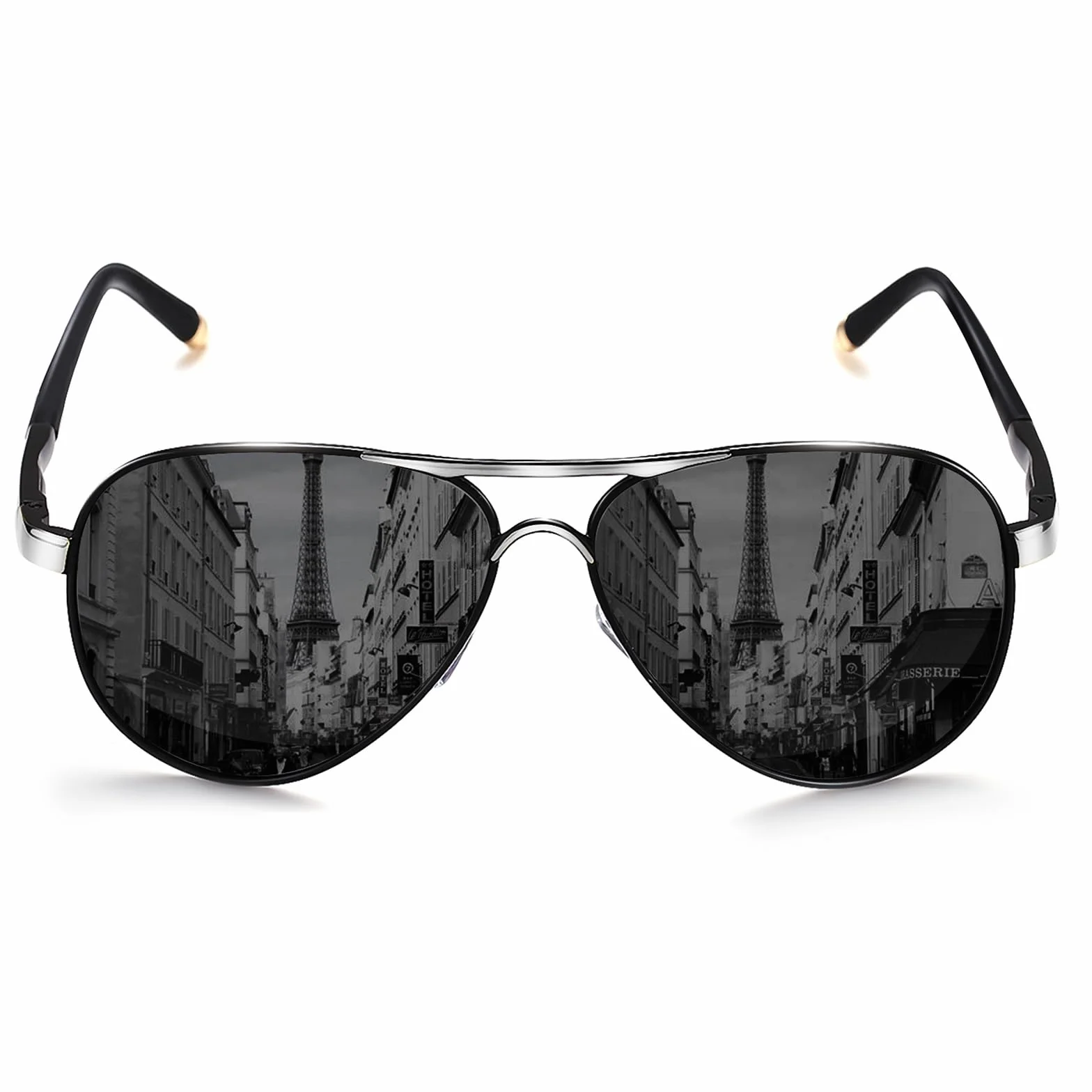 ROCKNIGHT Polaryzacyjne okulary przeciwsłoneczne z ochroną przed promieniowaniem UV z metalową oprawką, lekkie okulary przeciwsłoneczne UV400 na zewnątrz..