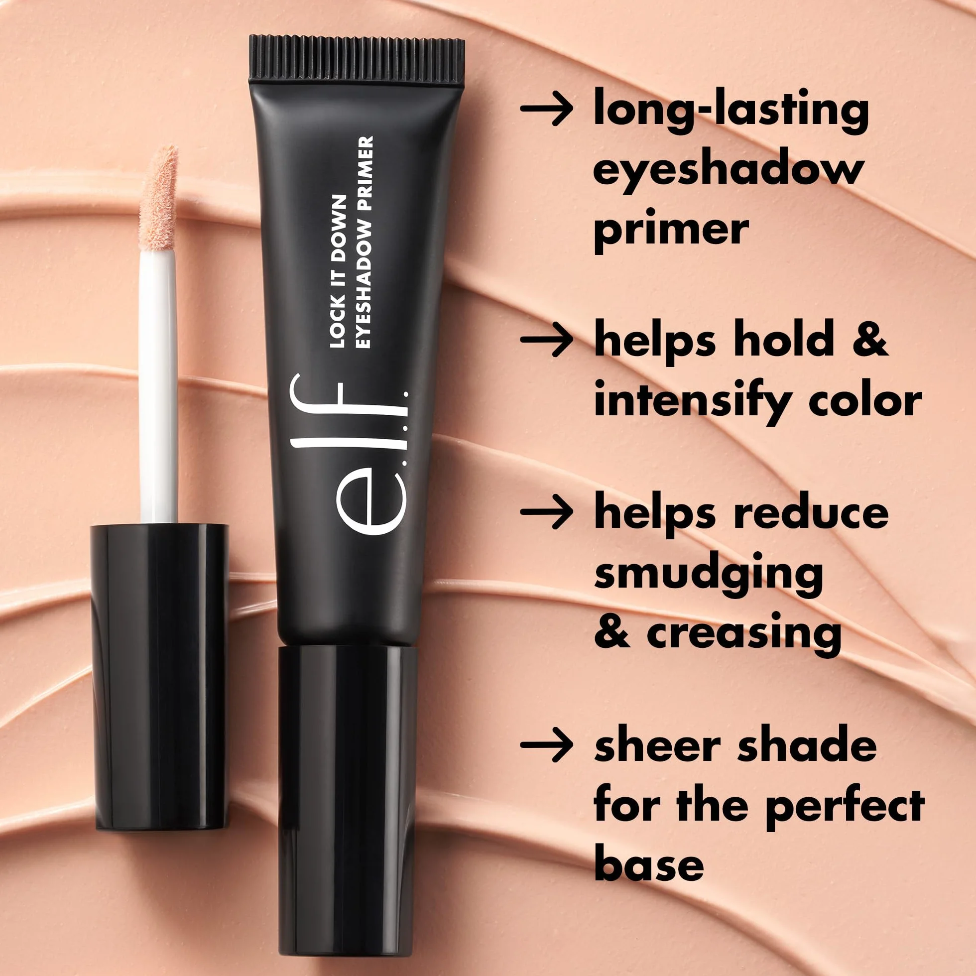 e.l.f. Lock It Down Eyeshadow Primer, kremowy podkład do cieni do powiek, wegański