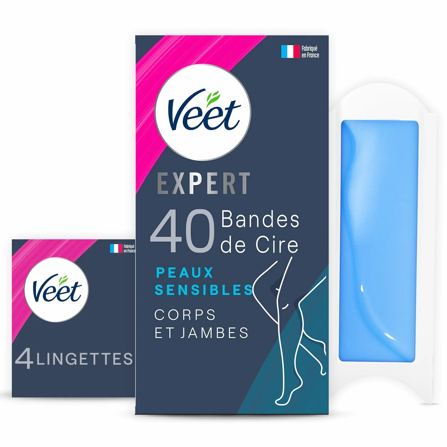 Veet EXPERT 40 pasków z zimnego wosku do depilacji ciała i nóg skóra wrażliwa