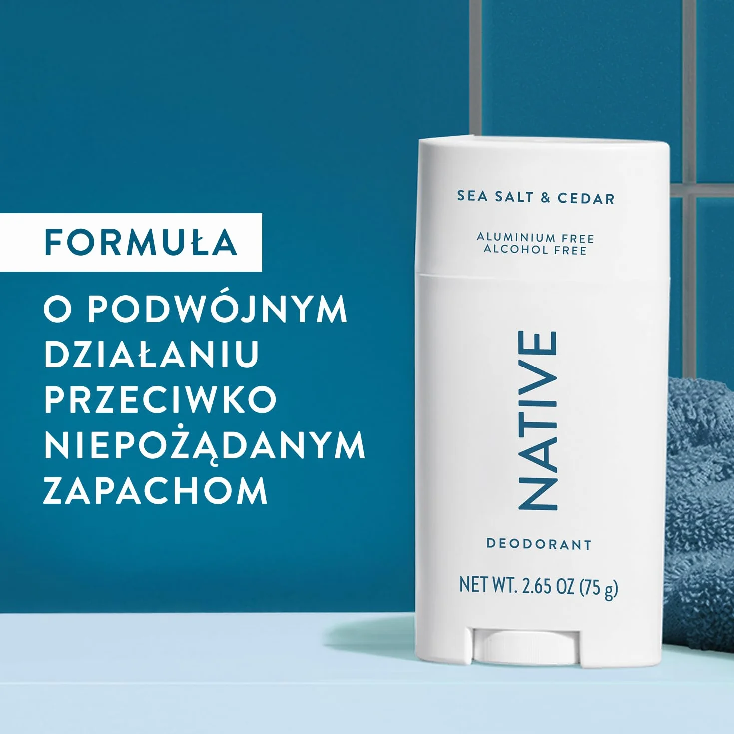 Natural Native Sea Dezodorant z soli i cedru, 2,65 uncji