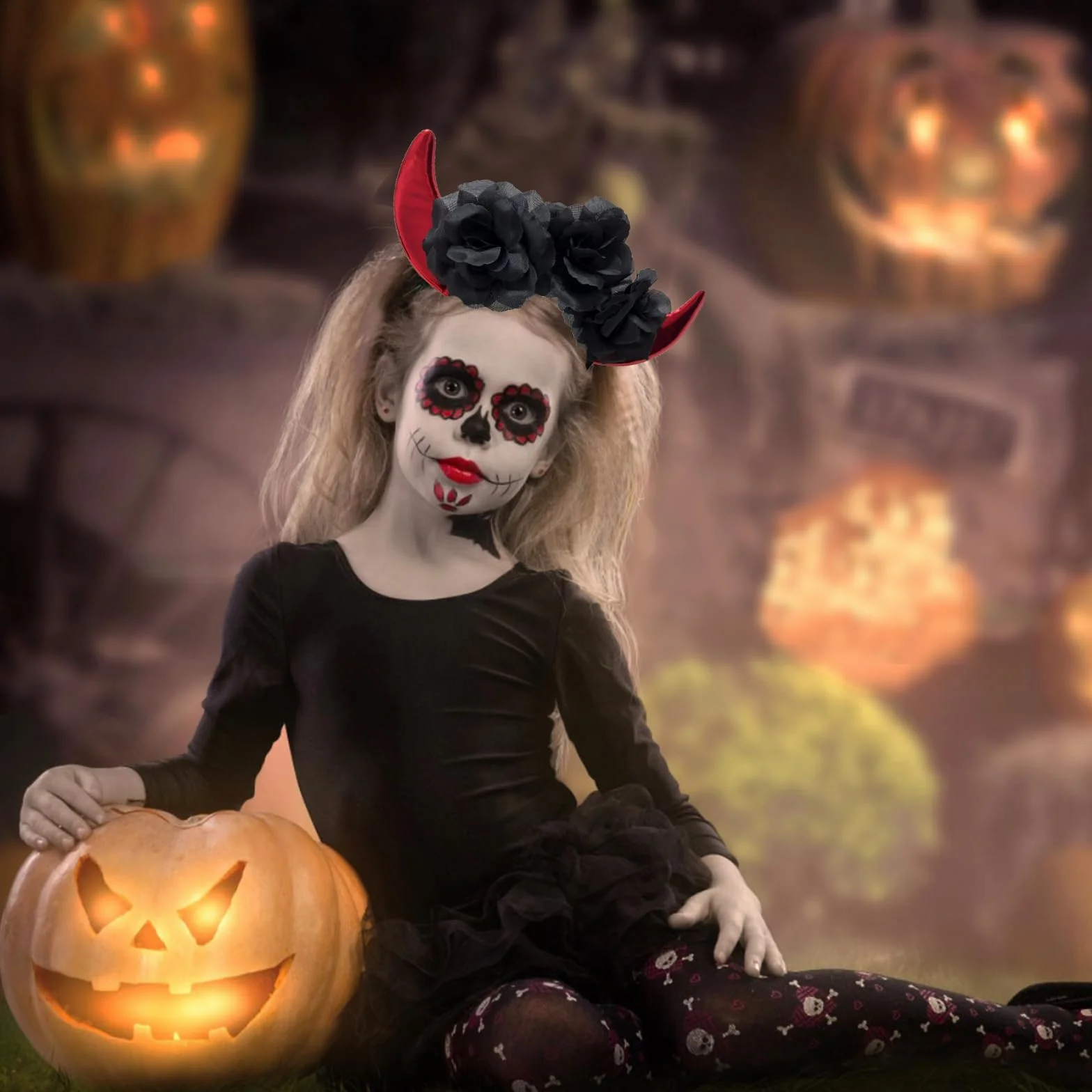 Halloween opaska na włosy diabelskie rogi