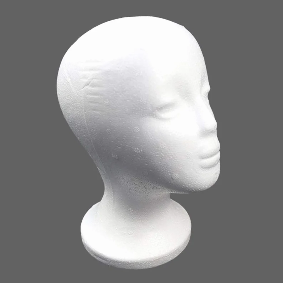 Styropian żeński manekin głowa modelu, białe okulary narzędzie do stylizacji przedmiotów