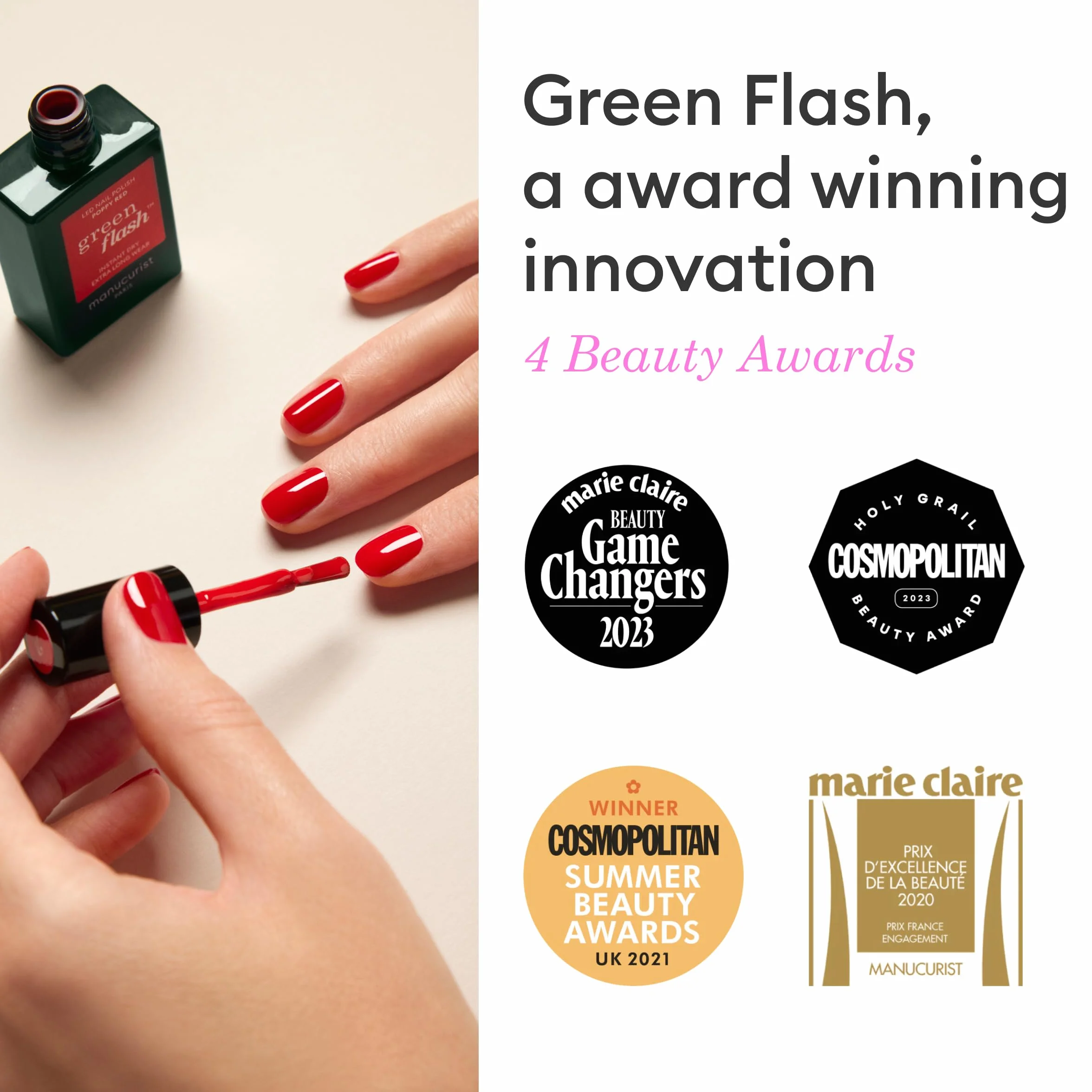 Manucurist Coat Base Green Flash Półtrwała podstawa lakieru 12-wolna 84% składników biopochwowych Butelka 15 ml