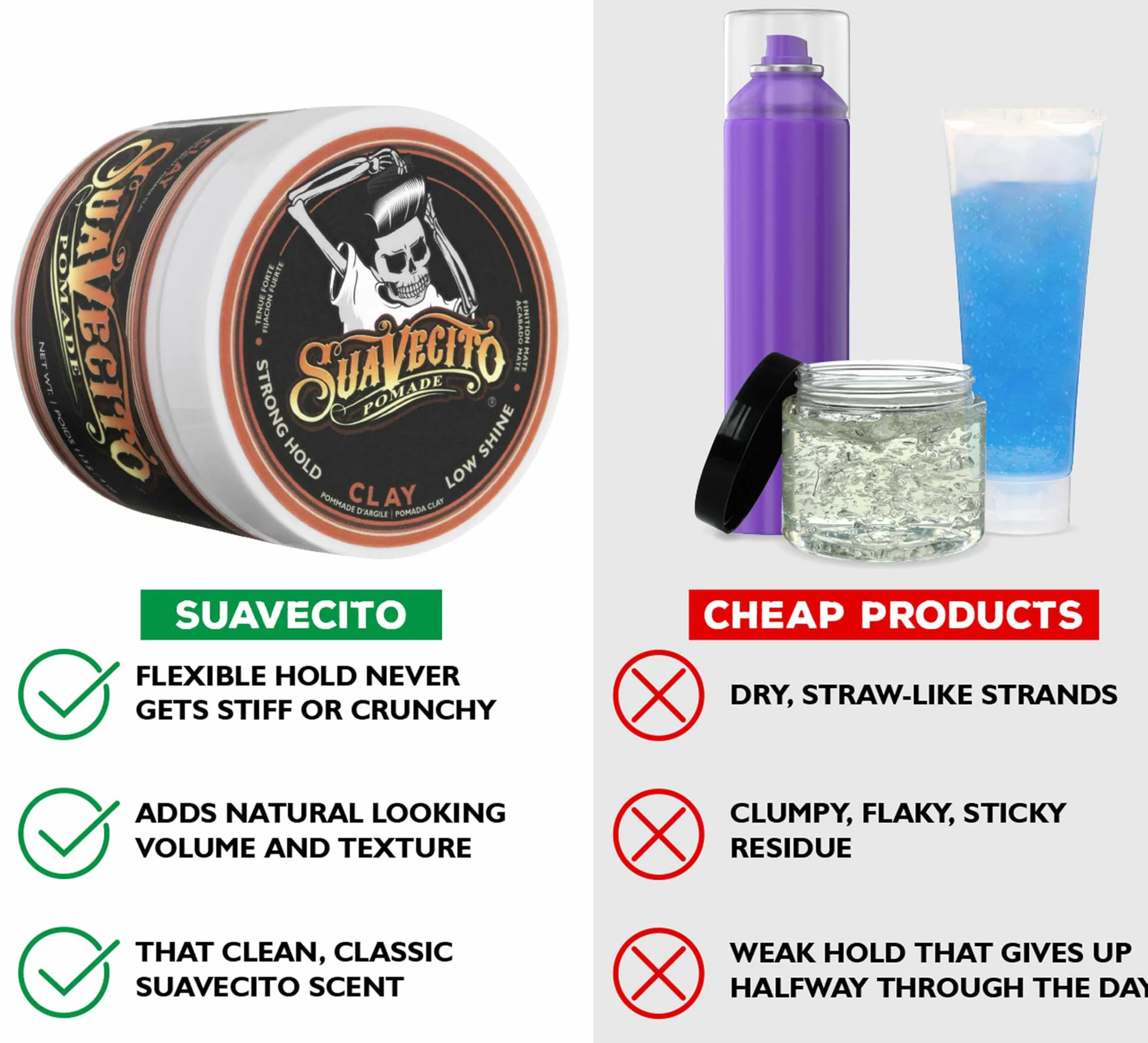 Suavecito - Clay Pomade - Glinka do włosów 113g