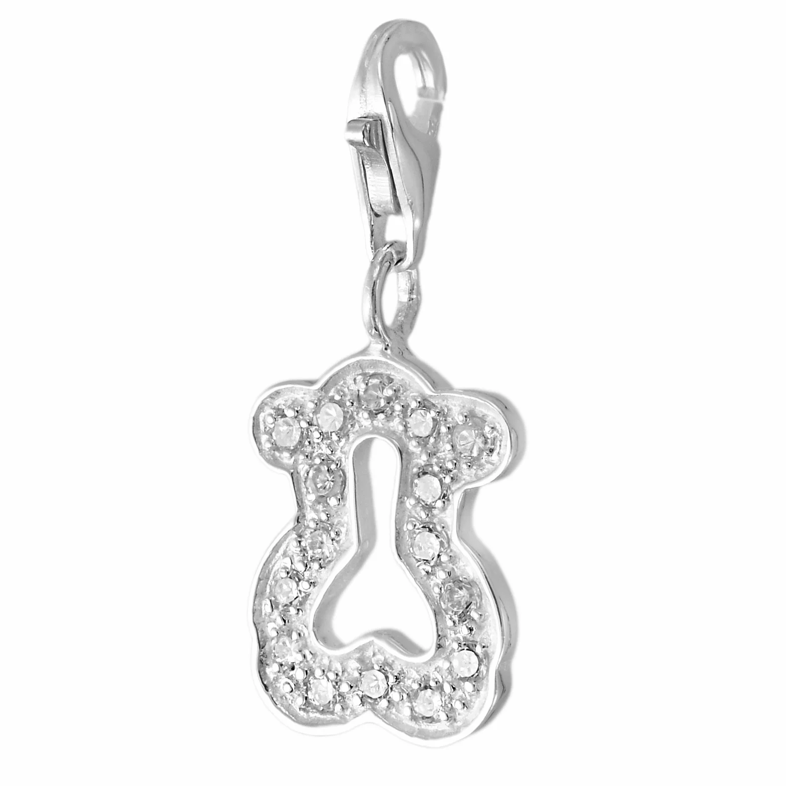 Melina Damski charms bransoletka zawieszka miś dziecko przytulanka biała cyrkonia srebro 925 - 1801845