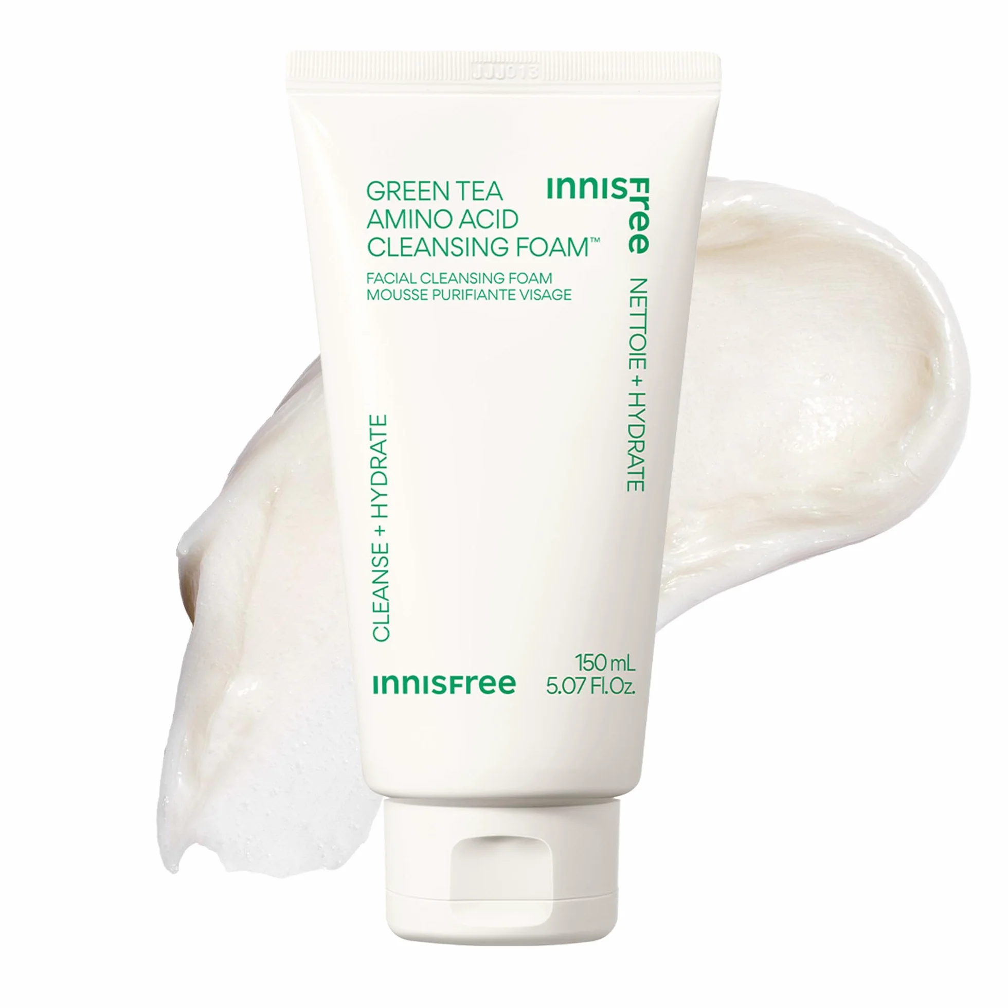 innisfree Zielona amino Amino Pianka oczyszczająca z kwasem siarczanowym, nawilżająca koreańska mycie twarzy z miękką pianką 150 g