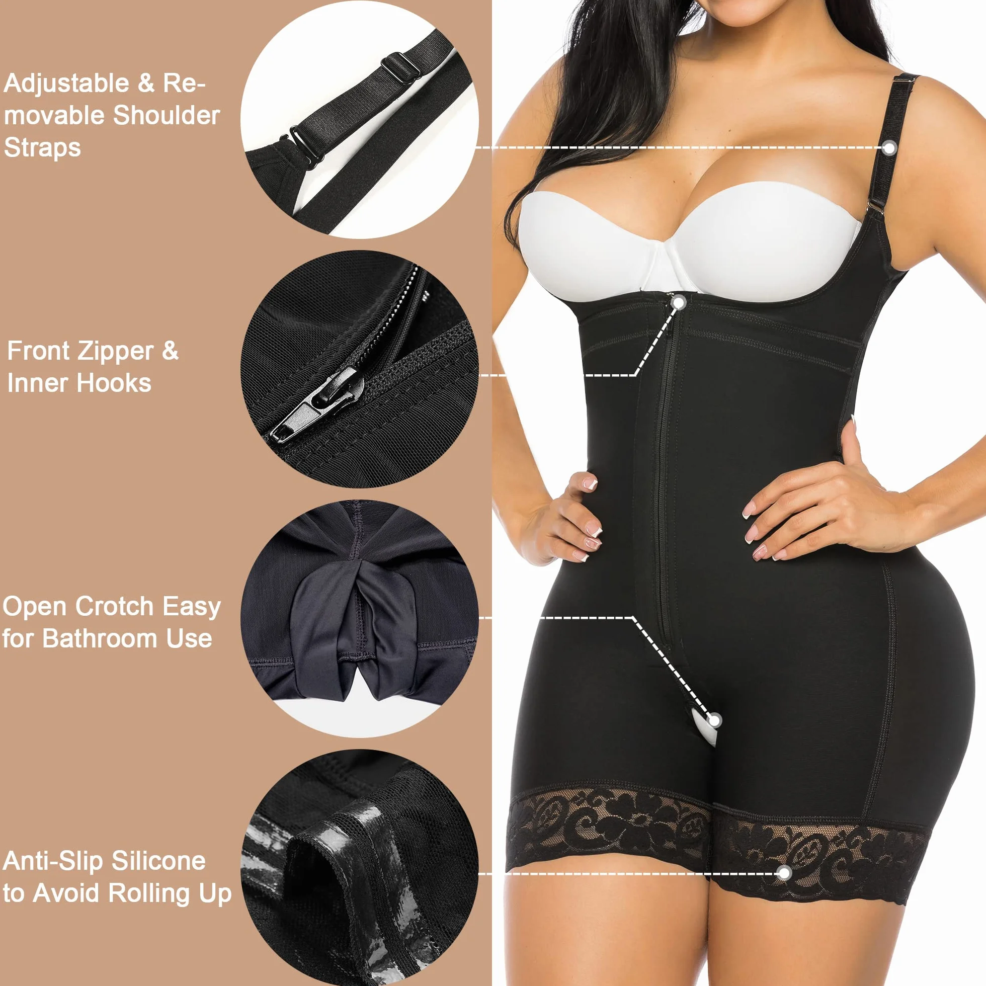 YIANNA Damskie majtki do zwalczania brzucha majtki bezszwowe modelujące sylwetkę podnoszące pośladki