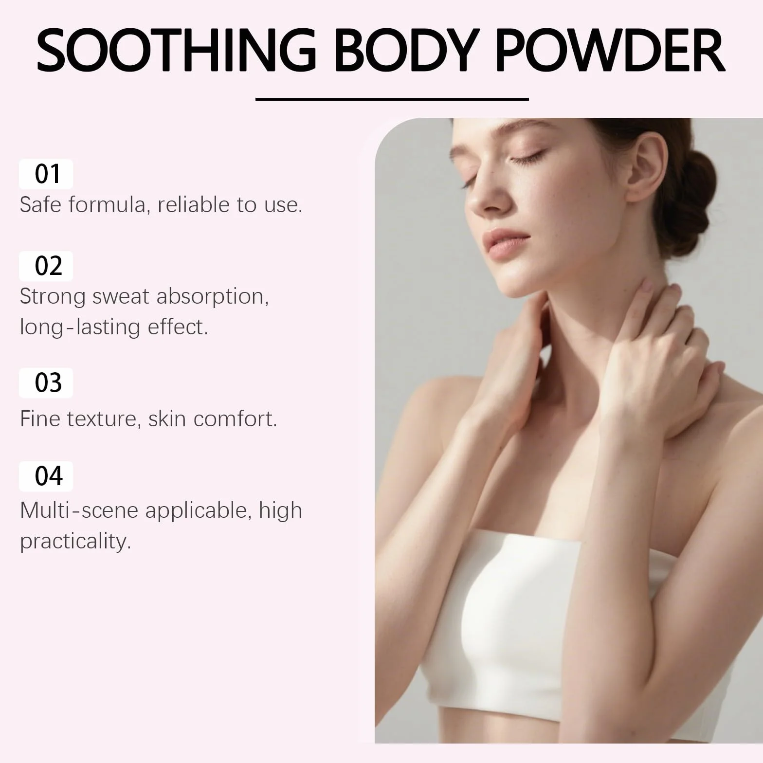 Comfort Powder, pewność siebie i ten puder do ciała bez talku absorbuje pot, zapobiega otarciom przez cały dzień, pielęgnacja całego ciała dla kobiet (1)