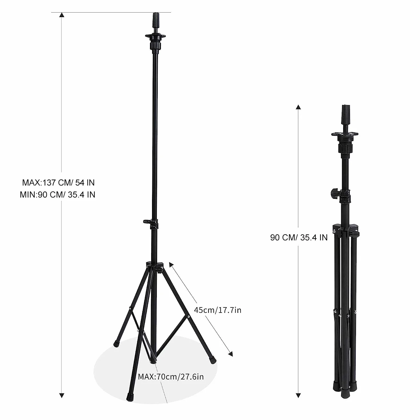 Stojak na perukę, stojak na głowę manekina, regulacja wysokości statywu peruki, 90-137 cm, do głowy manekina, główki z pianki płóciennej, głowy lalki włosów, do peruk, treningu i fryzjerstwa, z