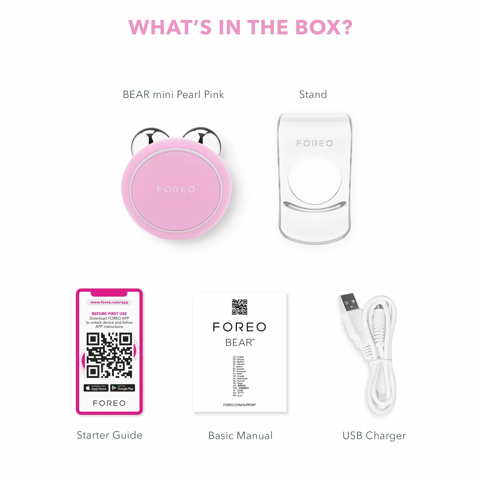 Foreo Bear Mini Urządzenie do Liftingu Twarzy, Różowy, 62 g