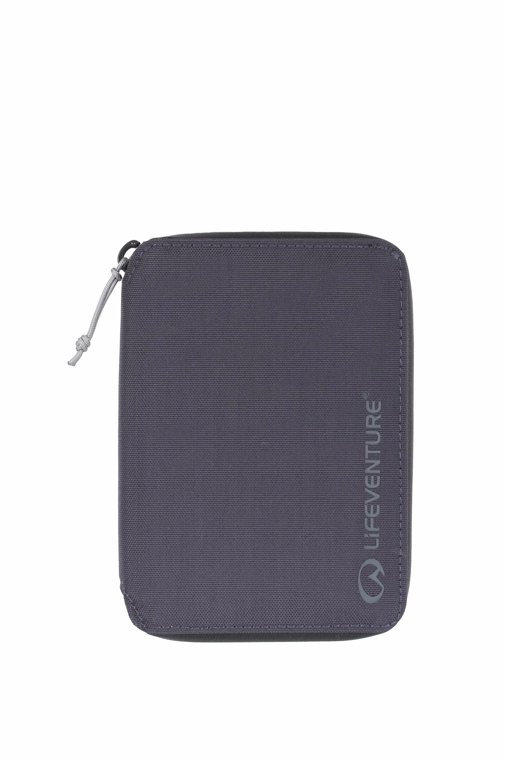 Lifeventure Portmonetka podróżna mini z ochroną RFiD – Bifold portfel z zamkiem błyskawicznym i uchwytem na paszport na podróż, przyjazny dla środowiska, nadający się do recyklingu materiał