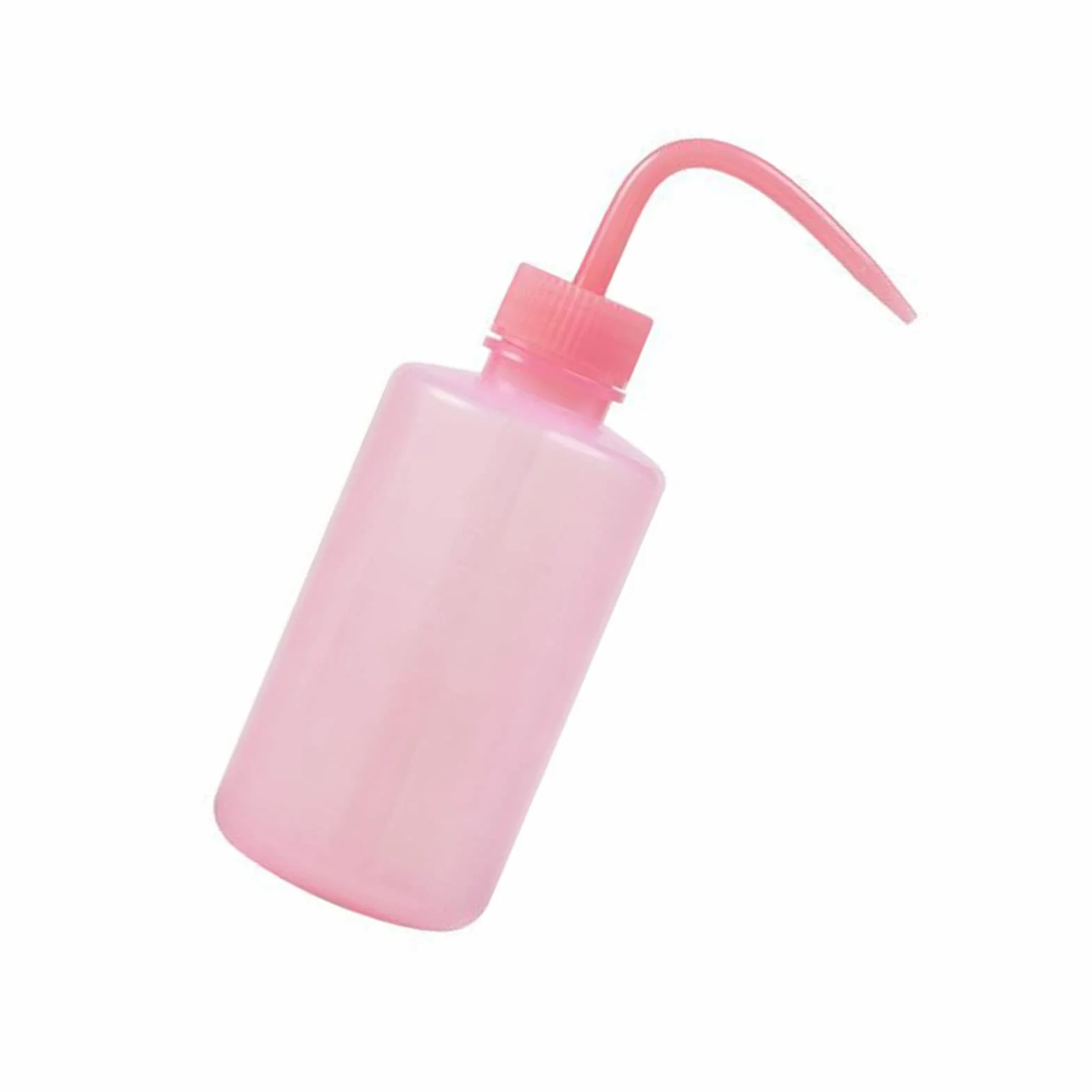 Wyciskacz do Butelek z wodą do Rzęs, 250ml Plastikowe Zakrzywione Narzędzia do Dysz, Przenośna Butelka do Mycia Tatuaży dla Fryzjerów (Różowy)