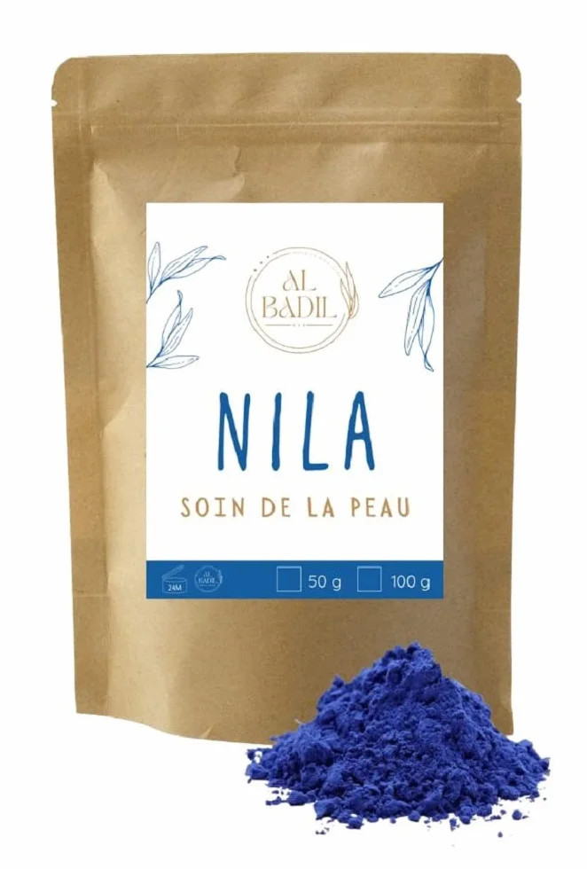 Oryginalny Nila Bleu Maroko Proszek – Naturalny niebieski pigment do włosów i skóry – 100% naturalny proszek rozjaśniający – ciesz się teraz tajnikami Orientu