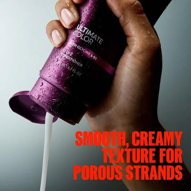 Wella Professionals Ultimate Color Conditioner – nawilżająca i zapobiegająca łamaniu włosów do włosów farbowanych – wygładza strukturę włosów, zawiera pigmenty i natychmiast rozplątuje włosy – krok 2