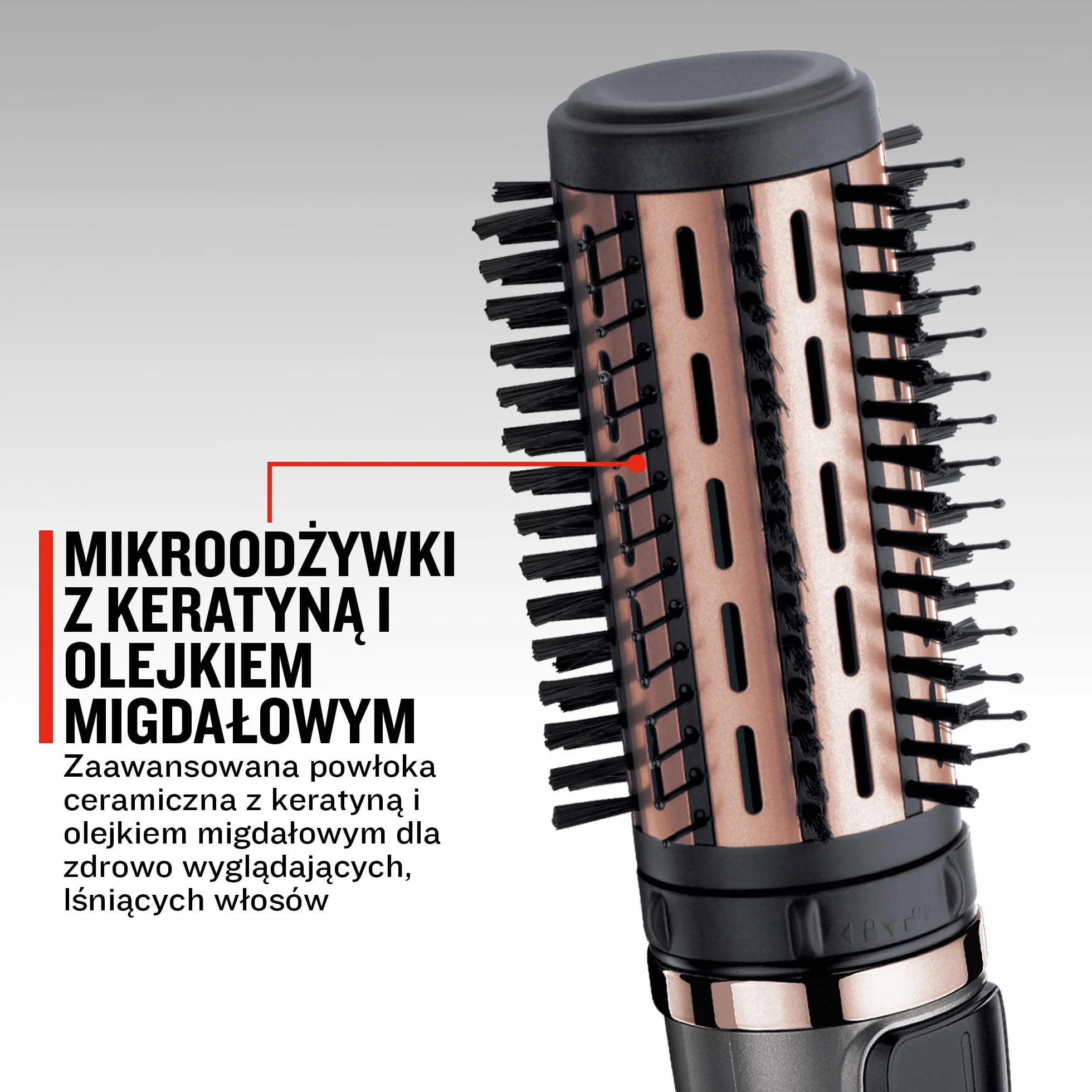 Remington suszarko-lokówka obrotowa, keratynowa z olejkiem z migdałów, 2 szczotki, 2 klipsy do włosów i końcówka do unoszenia włosów, zimny nawiew, moc 1000W, Keratin Protect AS8811