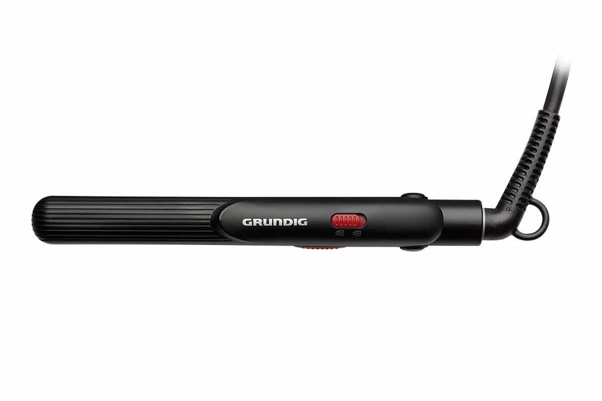 GRUNDIG HS2030, Mini prostownica do włosów, 15cm, czarna/czerwona