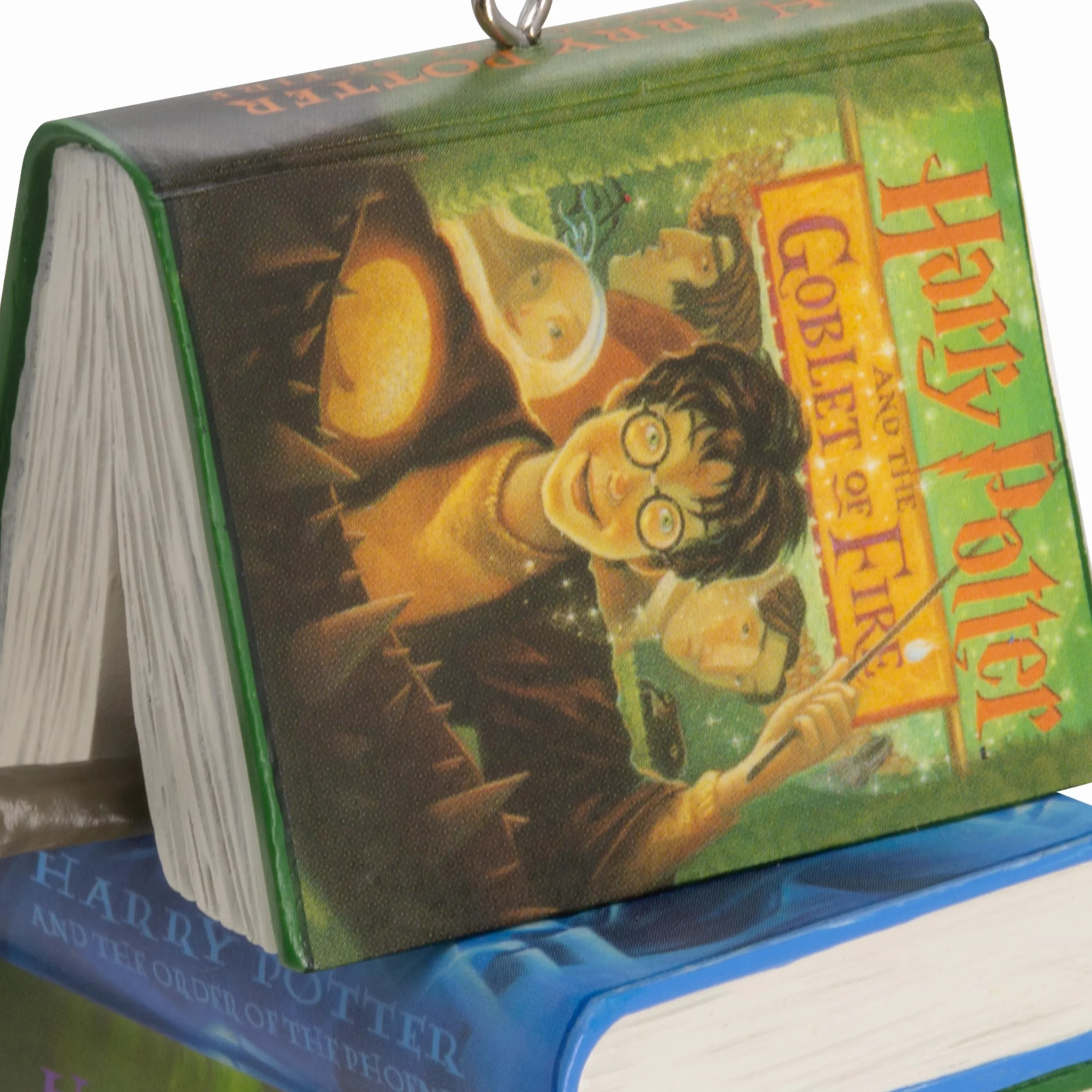 Hallmark Harry Potter Książki i różdżka wisząca ozdoba, dekoracja drzewa, wisząca ozdoba z żywicy, świąteczna ozdoba wisząca, prezenty na Boże Narodzenie