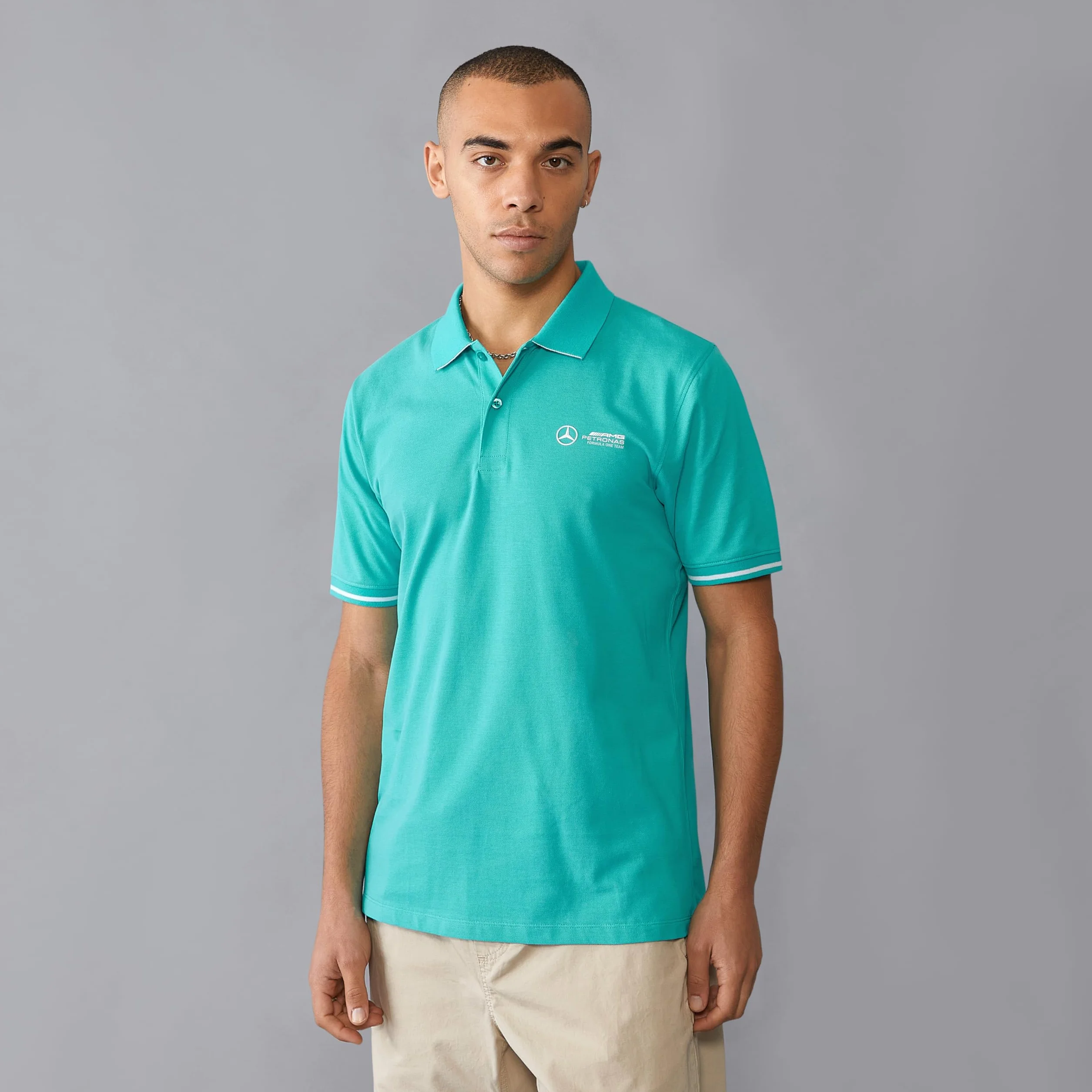 Mercedes AMG Petronas Męska koszulka polo F1 z logo zespołu 3D