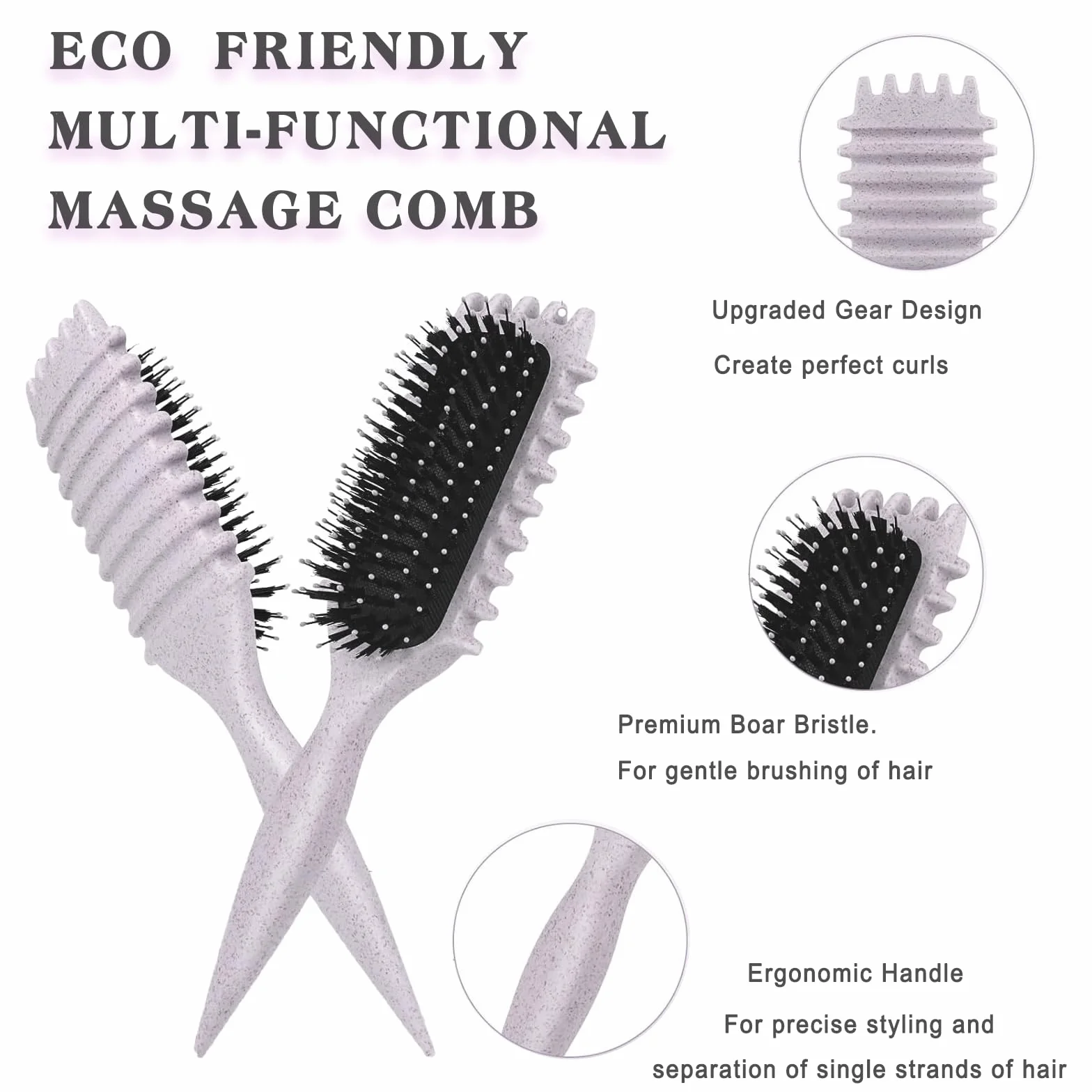 Definicja Curl Brush, Boul Styling do zwijania, kształcenia i projektowania loków (# kolor beżowy, paski)