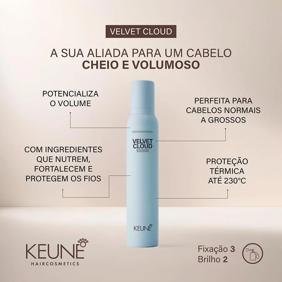Keune Style Volume Velvet Cloud Strong Volume Foam 200 ml – mocny mus zwiększający objętość
