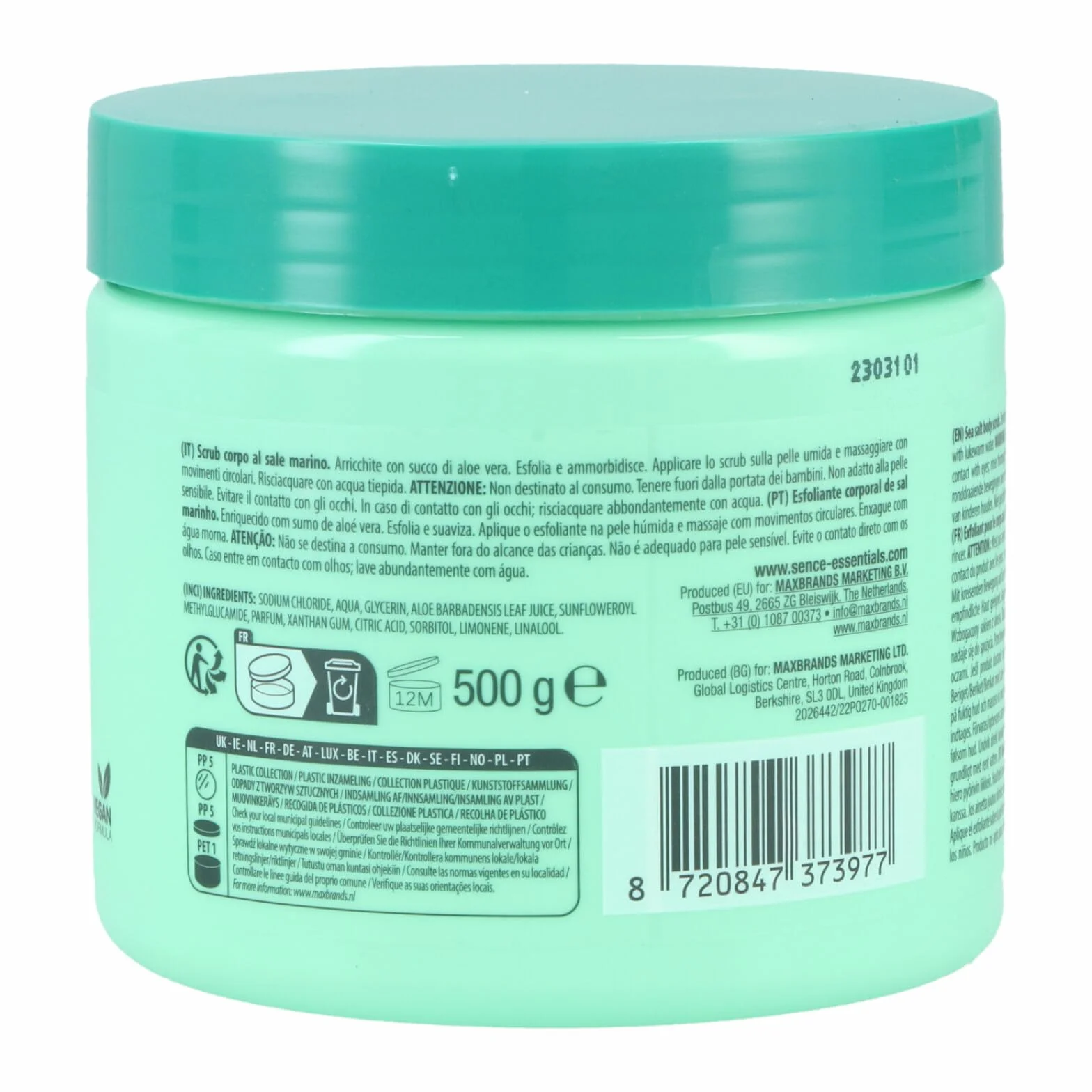 SENCE SCRUB CIAŁO 500 GR. SEA SALT ALOE PRAWNY WAZON