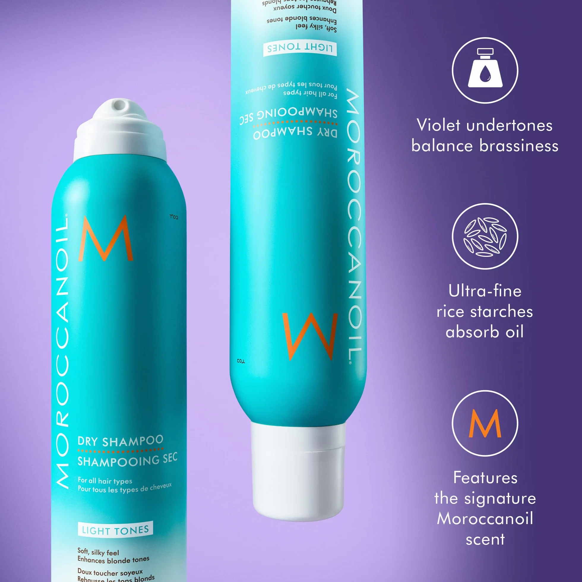 Moroccanoil Suchy szampon do włosów jasnych, 205 ml