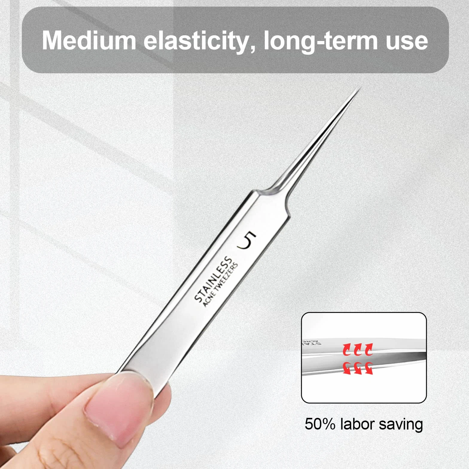 Extracteur Point Noir, Tire Comedons pour Le Visage, Brucelles, pour Points Noirs en Acier Inoxydable avec Boîte en Métal pour extracteur, boutons d'acné, taches ou retrait