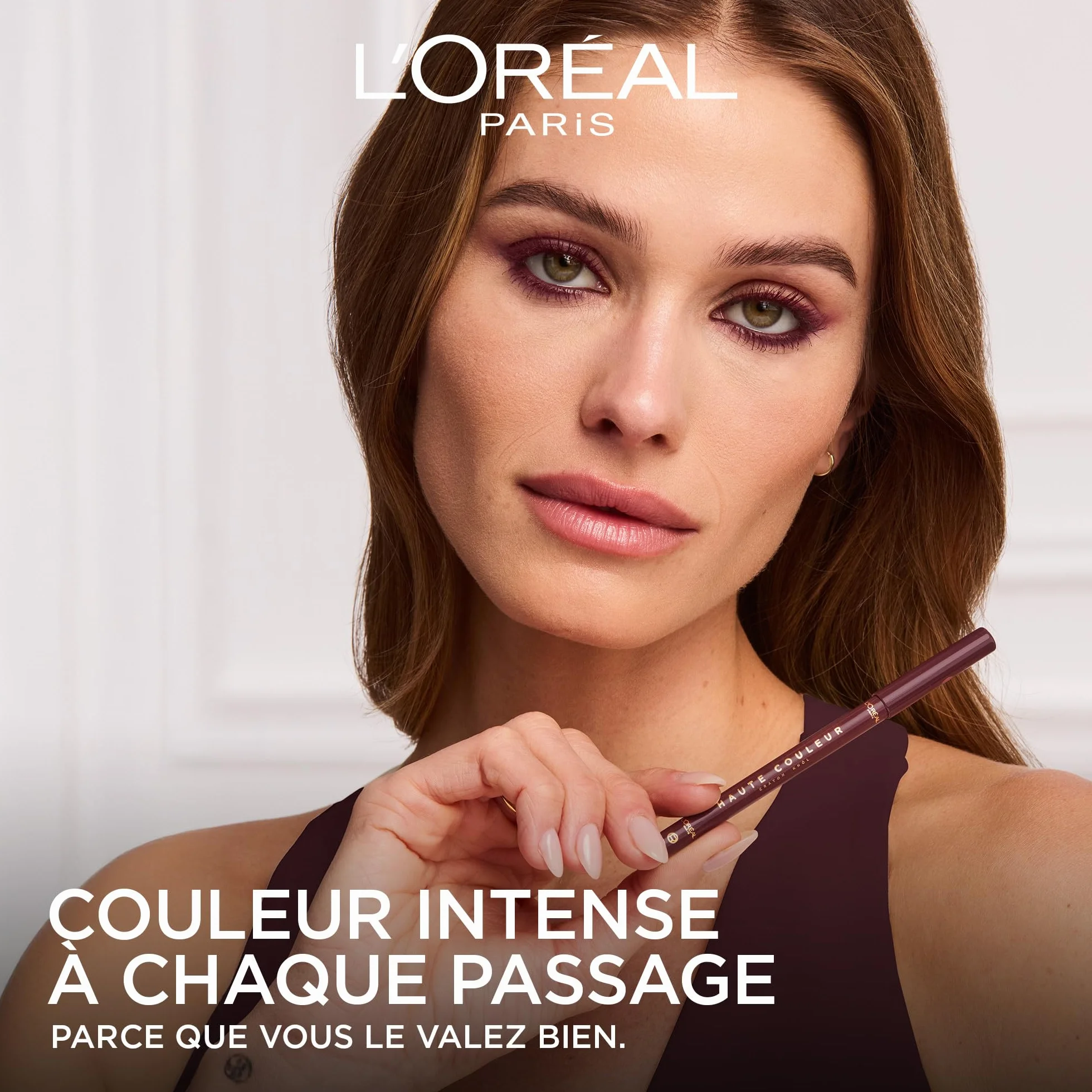 L'Oréal Paris Haute Couleur Crayon Khol Eyeliner Bordeaux Cashmere, intensywny kolor i definicja, kremowa konsystencja z masłem shea