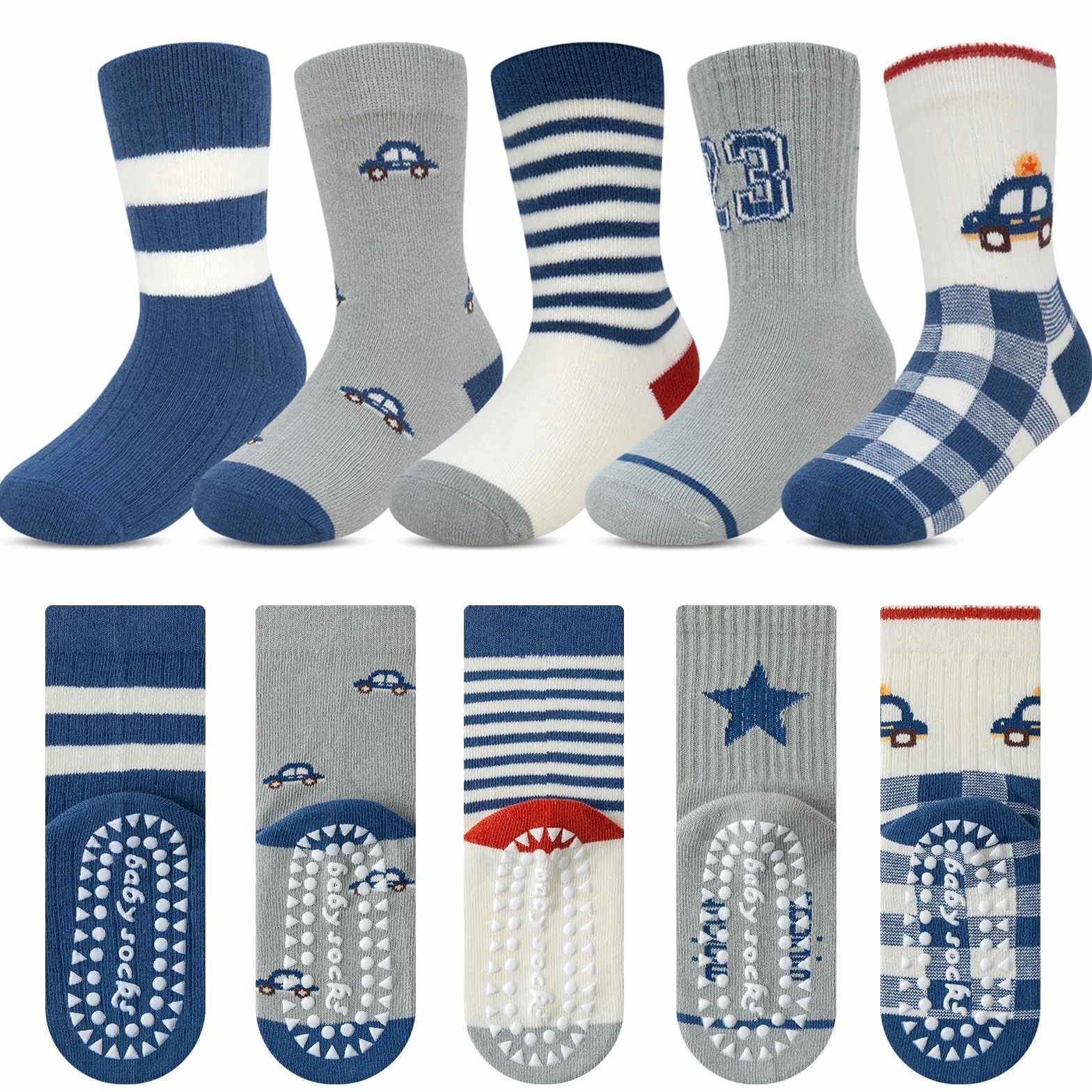 Kyopp 10 par skarpetek dla dzieci, dziewcząt i chłopców, śmieszne skarpetki, zabawne zwierzęta, bawełniane, skarpety Crew Socks na zimę/lato