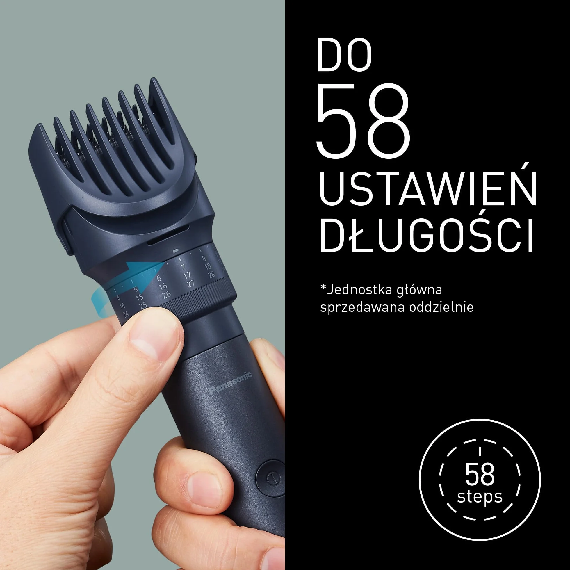 Panasonic Multishape ER-CTW1-A301 nakładka do trymera broda, włosy i ciało, 39 ustawień długości, Czarny