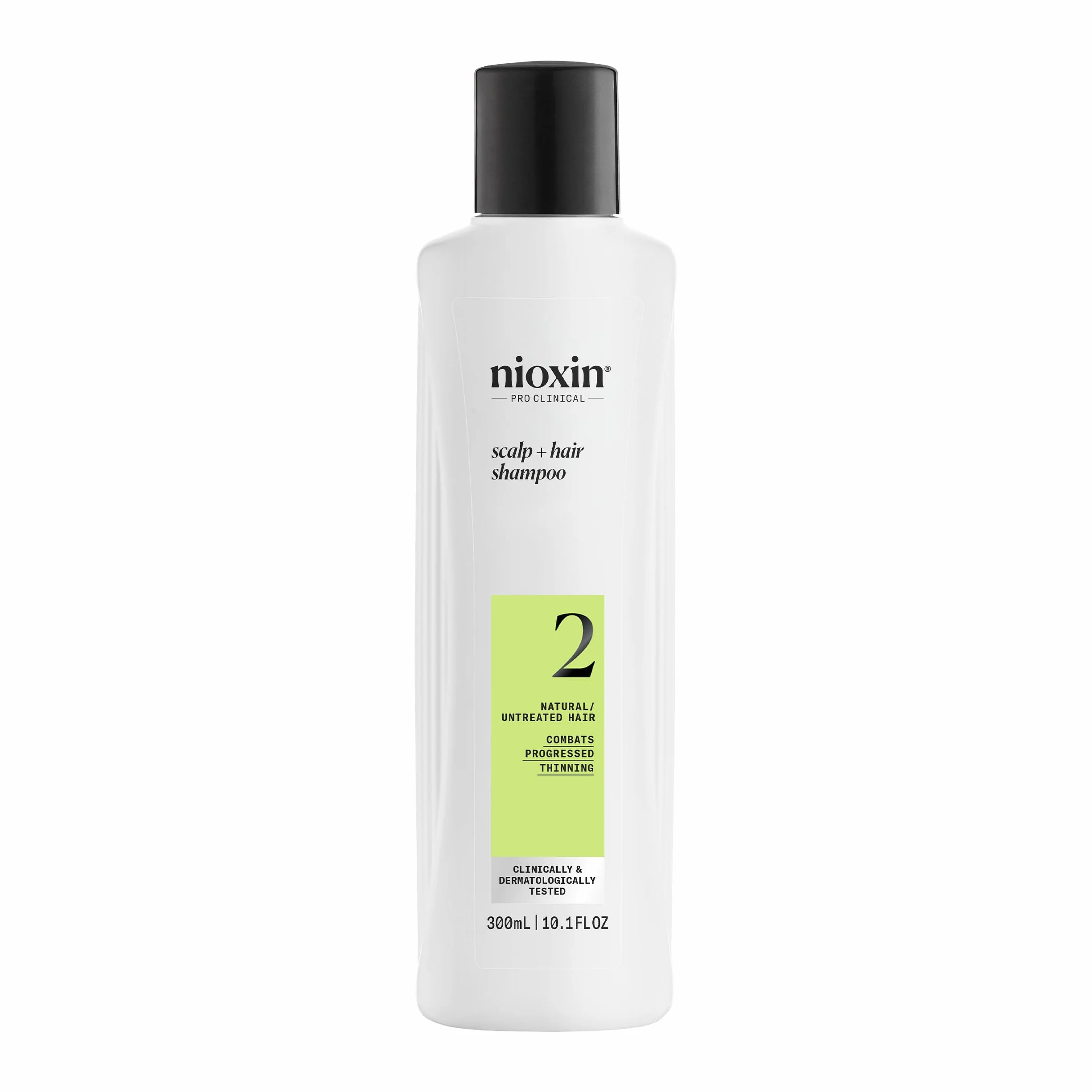 Nioxin System 2 szampon + szampon do włosów, wzmacniający szampon do włosów naturalnych z zaawansowanym przerzedzeniem - z biotyną i niacynamidem (300 ml)