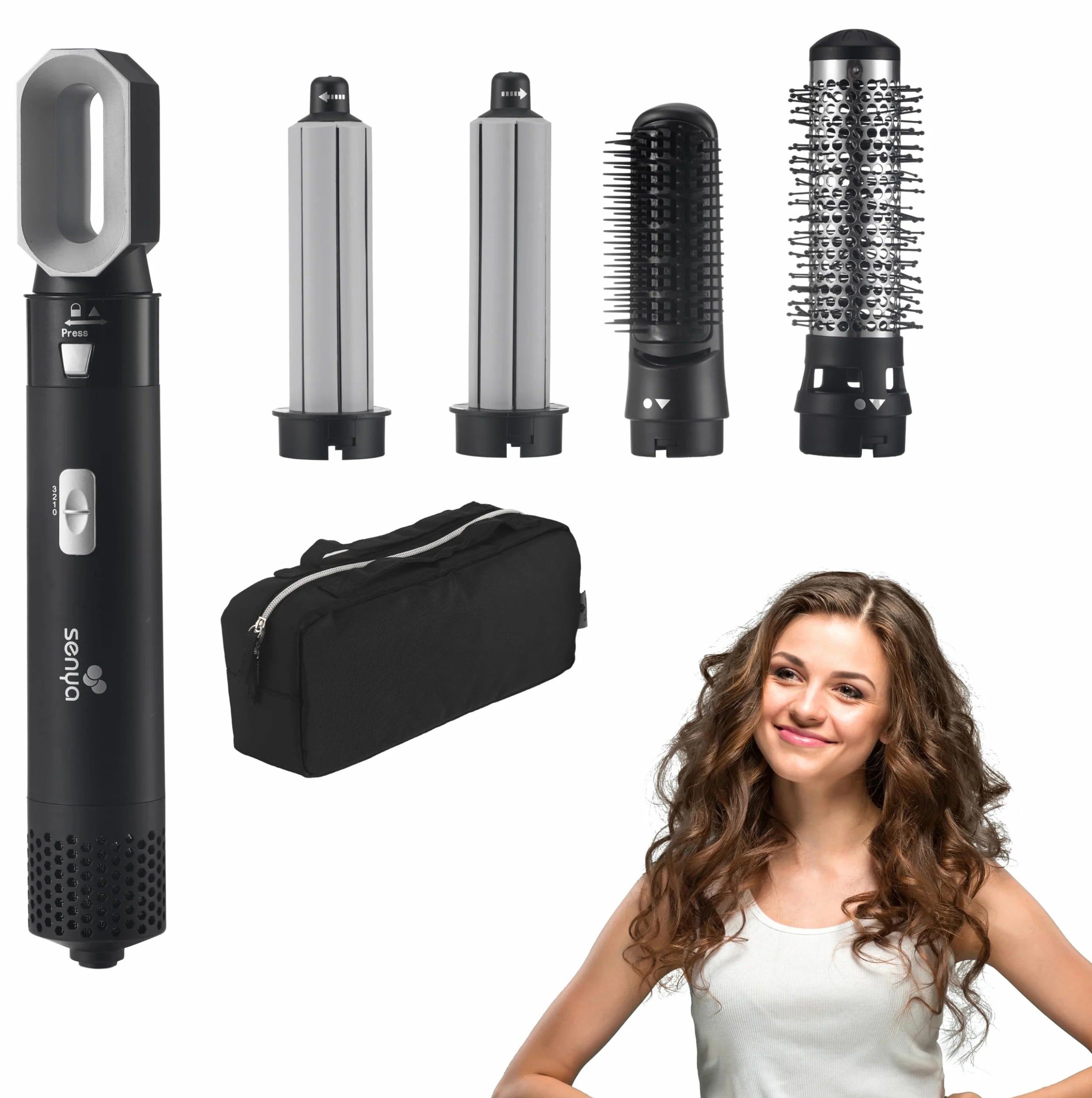 SENYA Suszarka do włosów 5 w 1 Air Styler 1000 W Multistyler Hair Designer SYWB-HS012N Czarny
