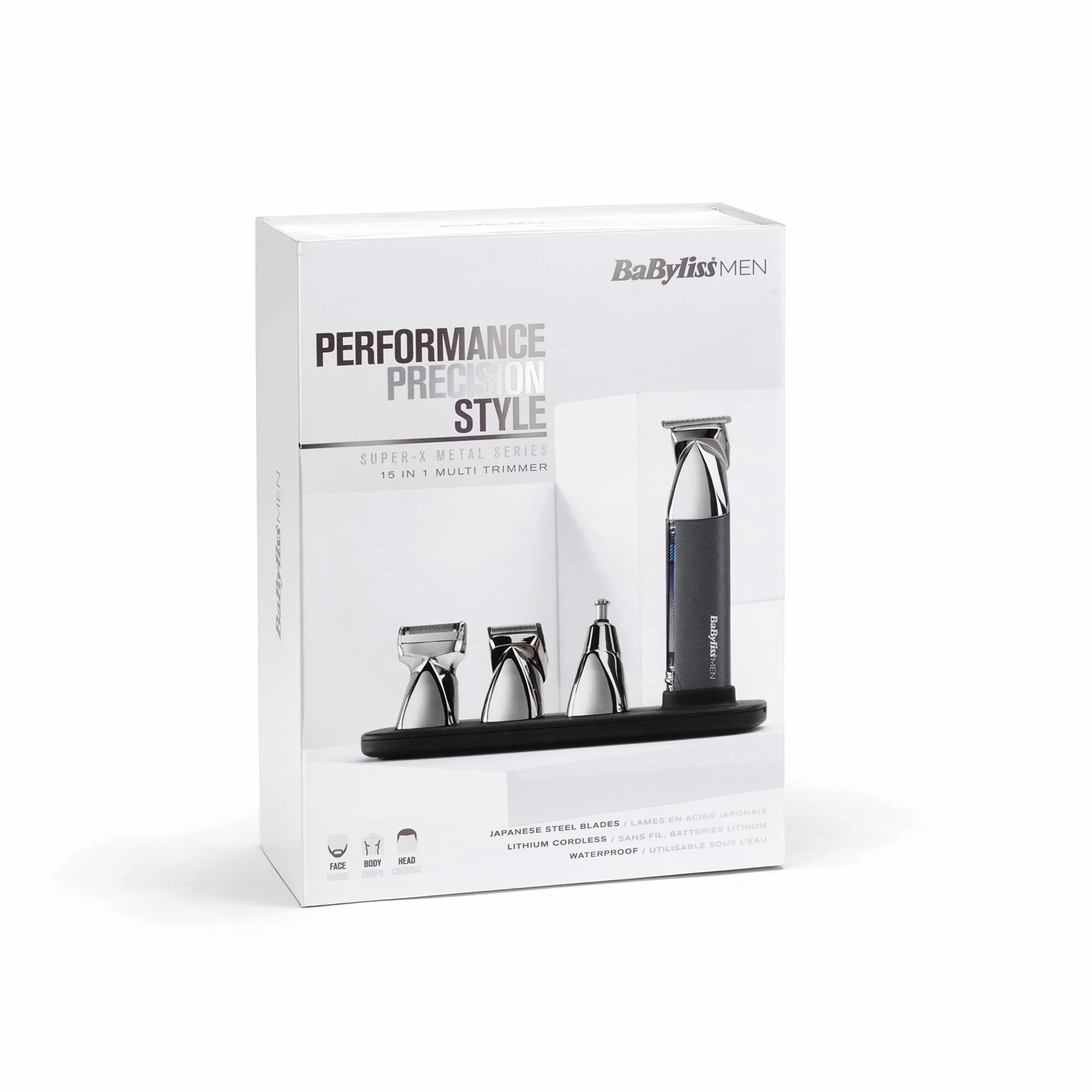 BaByliss Super-X Metal 15 w 1 wielofunkcyjny trymer bezprzewodowy wodoodporny MT996E