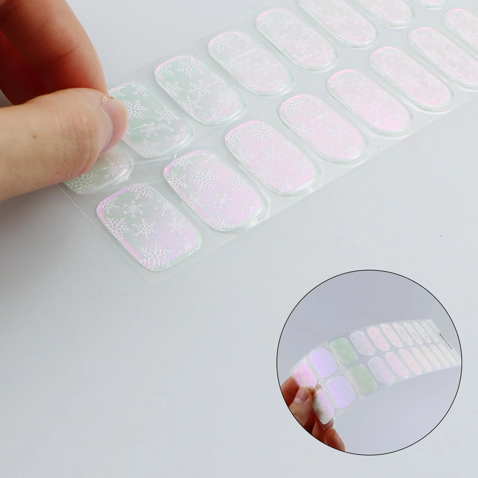 JMEOWIO Żel do paznokci Naklejki Boże Narodzenie Płatek śniegu Naklejki do paznokci Żel Nail Art Stickers Decor