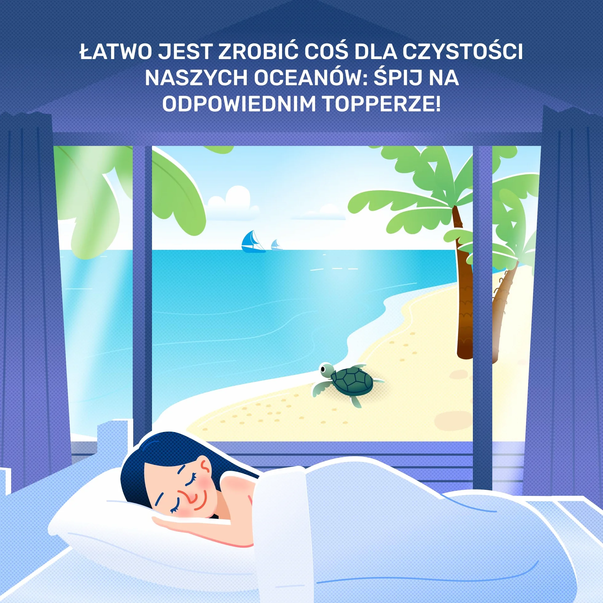 Dailydream "Edition Clean Ocean" wiskoelastyczna nakładka na materac Model M z efektem pianki z pamięcią kształtu, 160 x 200 x 5 cm